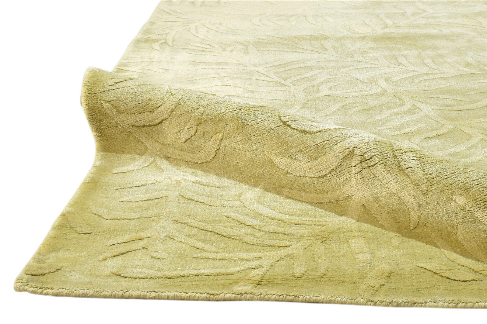 Silk Gold Rug 5' X 8' Modern Handloom French Floral Room Size Carpet 7860698644629