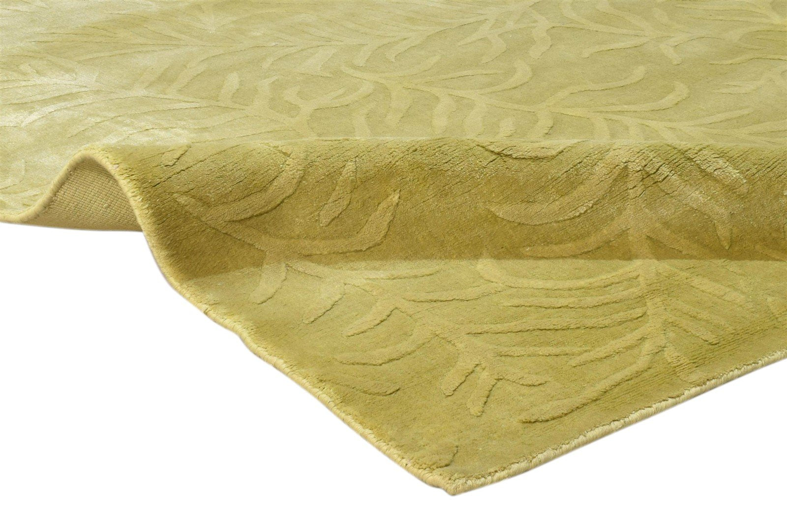 Silk Gold Rug 5' X 8' Modern Handloom French Floral Room Size Carpet 7860698644629