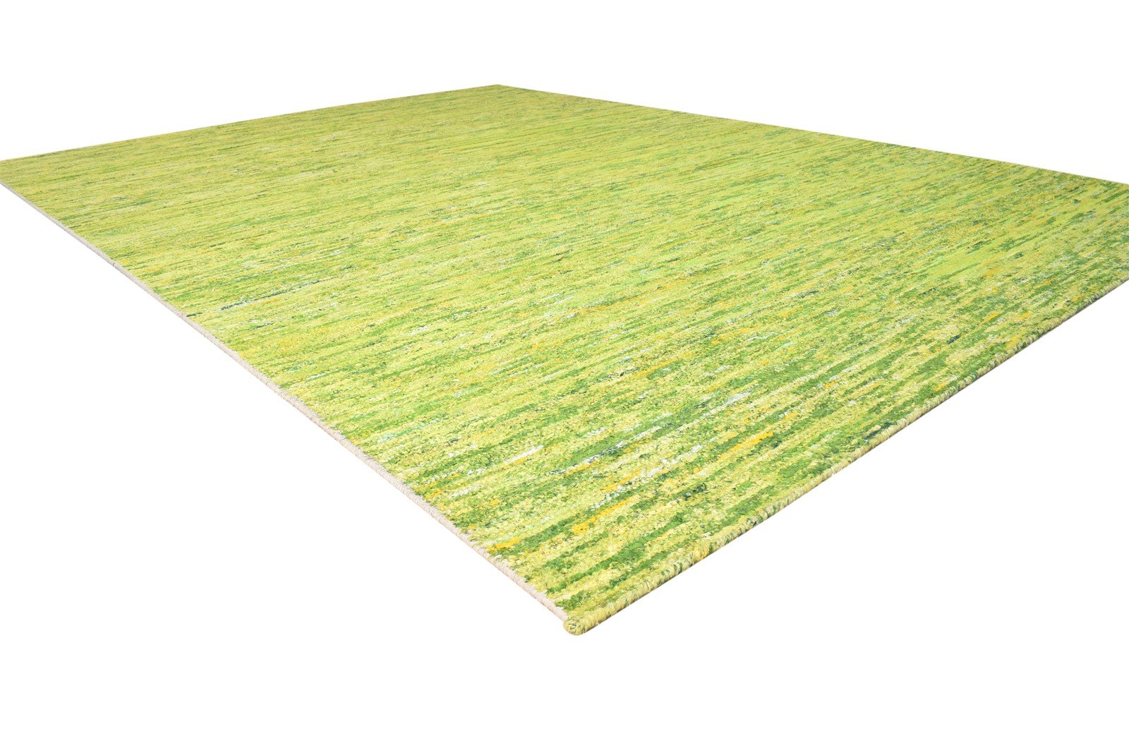 Silk Green Rug 8' X 11' Modern Hand Woven Bohemian Solid Large Carpet 7864933253269
