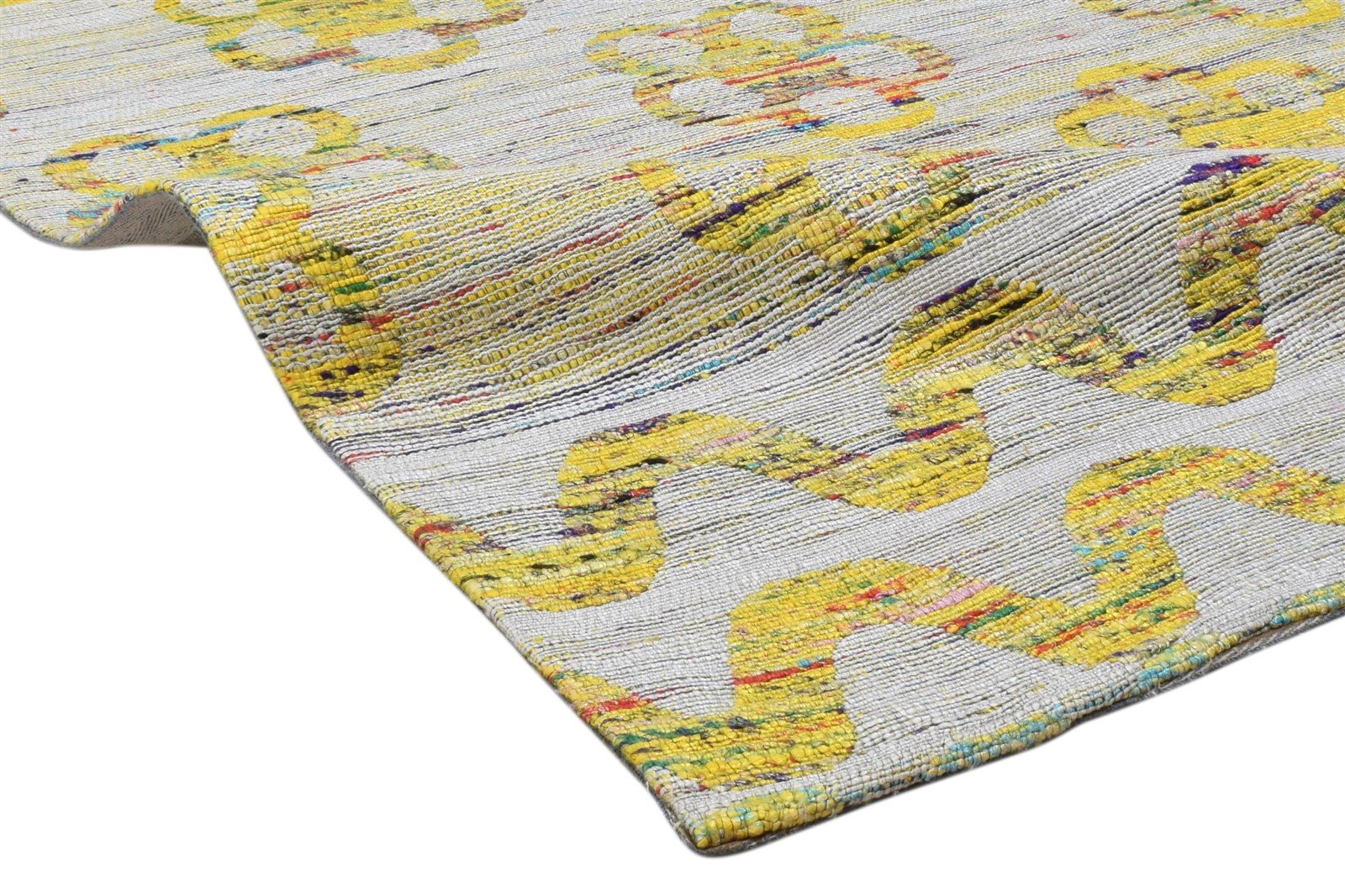 Silk Grey Rug 5' X 7' Modern Jacquard Loom Scandinavian Floral Room Size Carpet 7860700971157