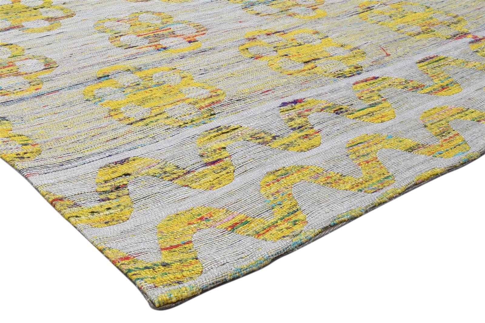 Silk Grey Rug 5' X 7' Modern Jacquard Loom Scandinavian Floral Room Size Carpet 7860700971157