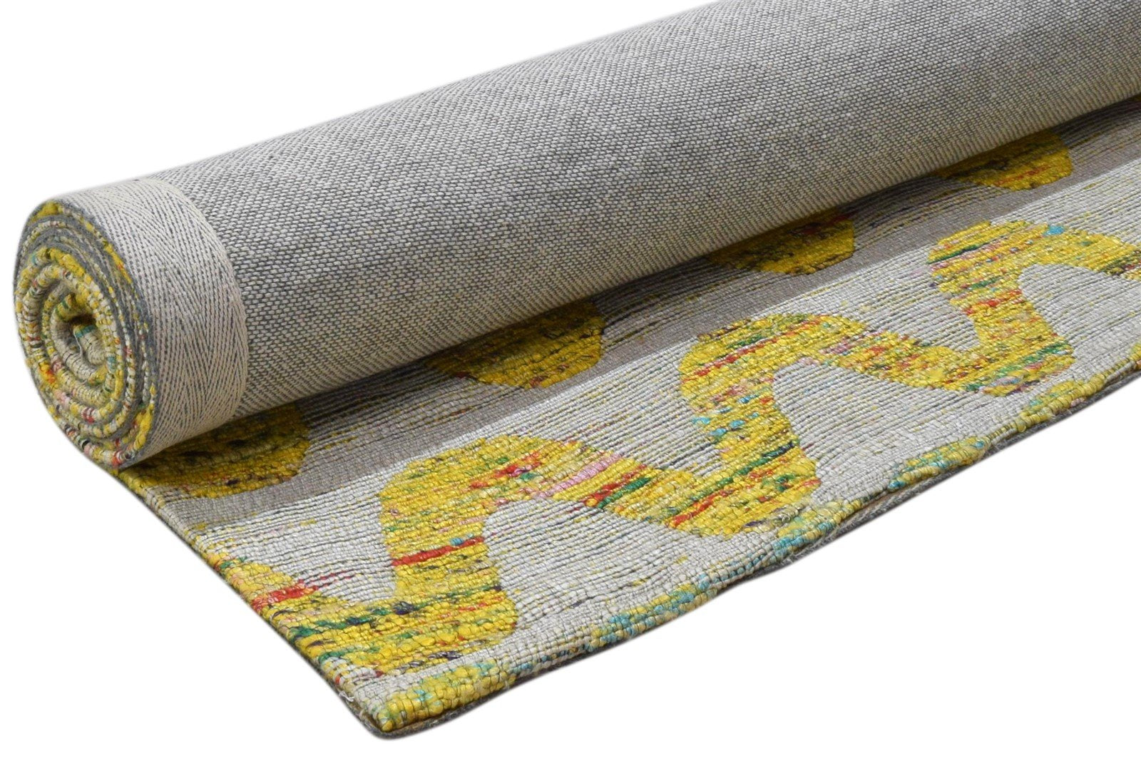 Silk Grey Rug 5' X 7' Modern Jacquard Loom Scandinavian Floral Room Size Carpet 7860700971157
