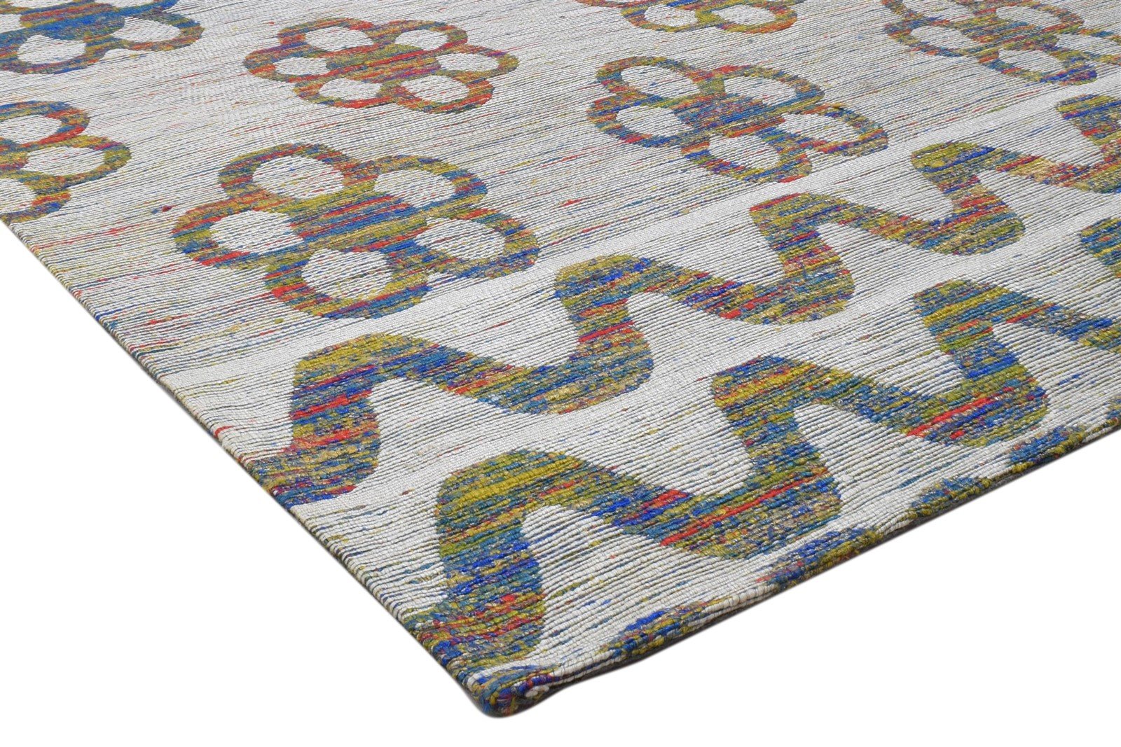 Silk Grey Rug 5' X 8' Modern Jacquard Loom Scandinavian Floral Room Size Carpet 7860700840085