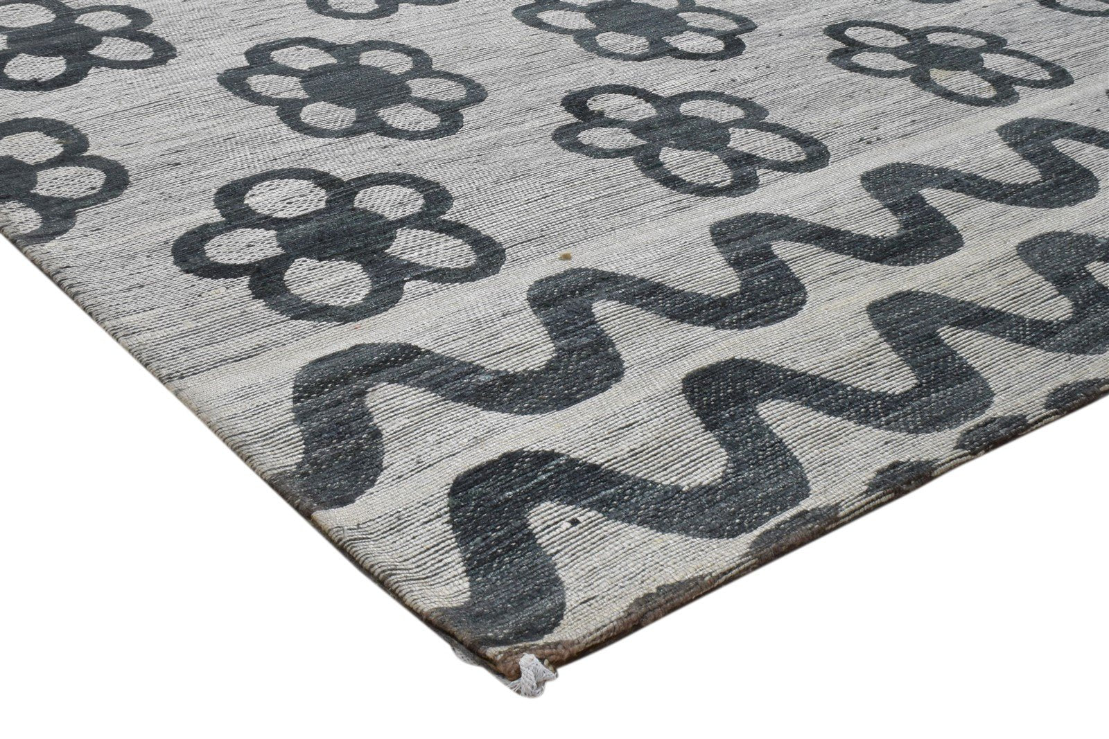Silk Grey Rug 5' X 9' Modern Jacquard Loom Scandinavian Floral Room Size Carpet 7860699988117