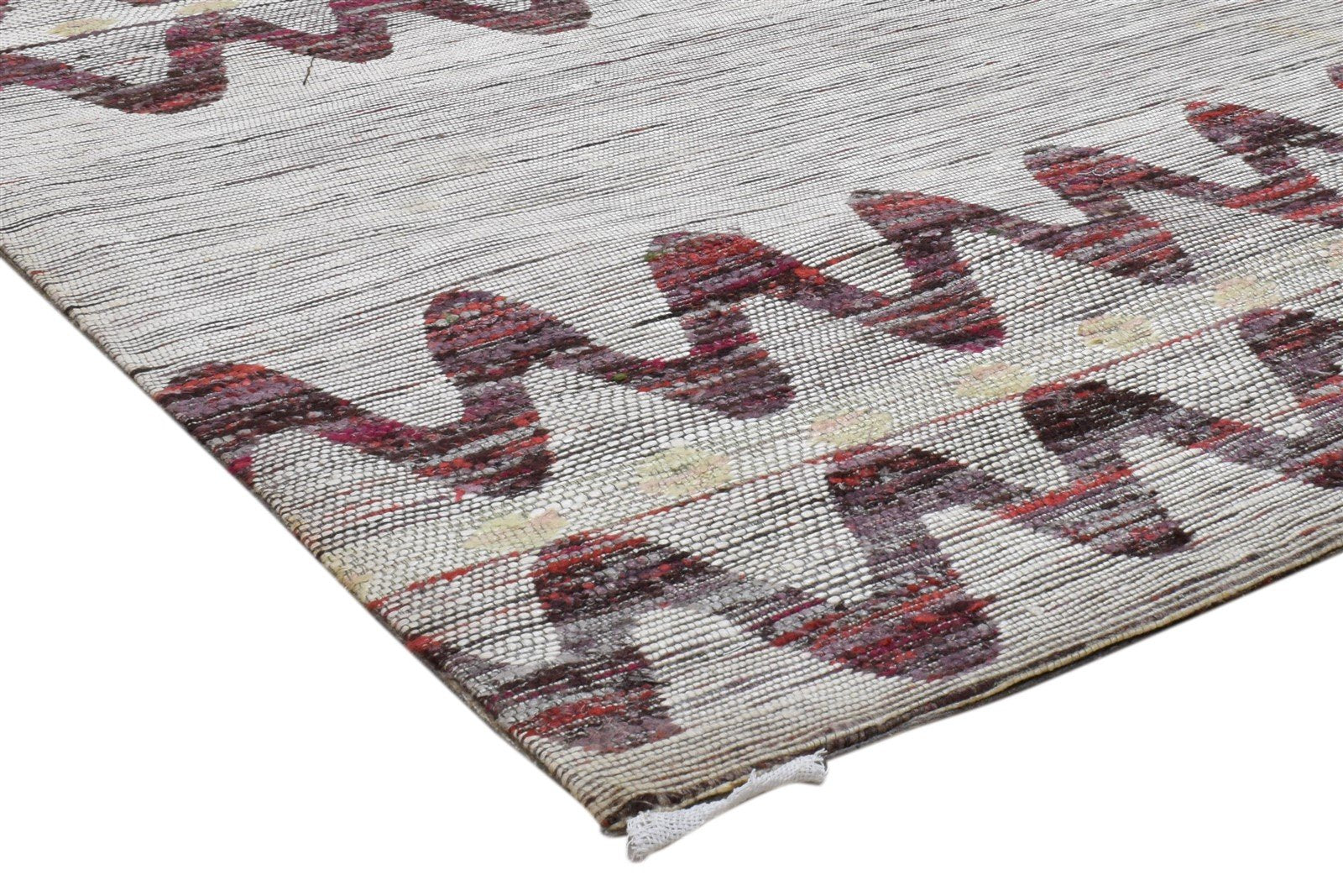 Silk Grey Rug 5X8 Modern Jacquard Loom Scandinavian Striped Room Size Carpet 7860700151957
