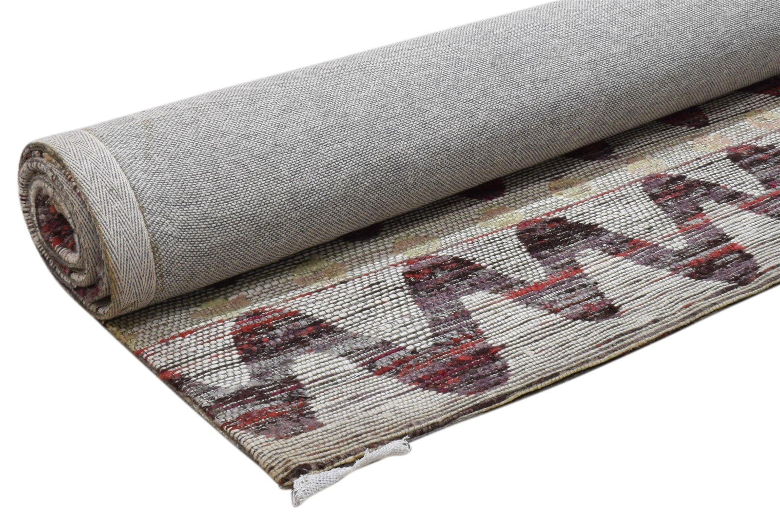 Silk Grey Rug 5X8 Modern Jacquard Loom Scandinavian Striped Room Size Carpet 7860700151957