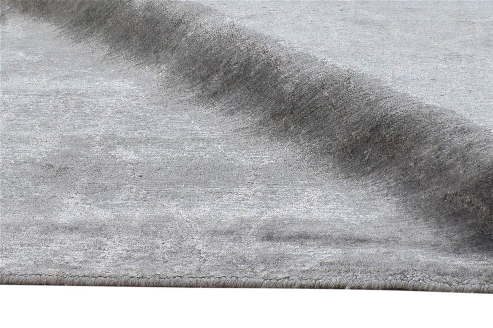 Silk Grey Rug 6' X 9' Modern Hand Knotted American Abstract Room Size Carpet 7865070026901
