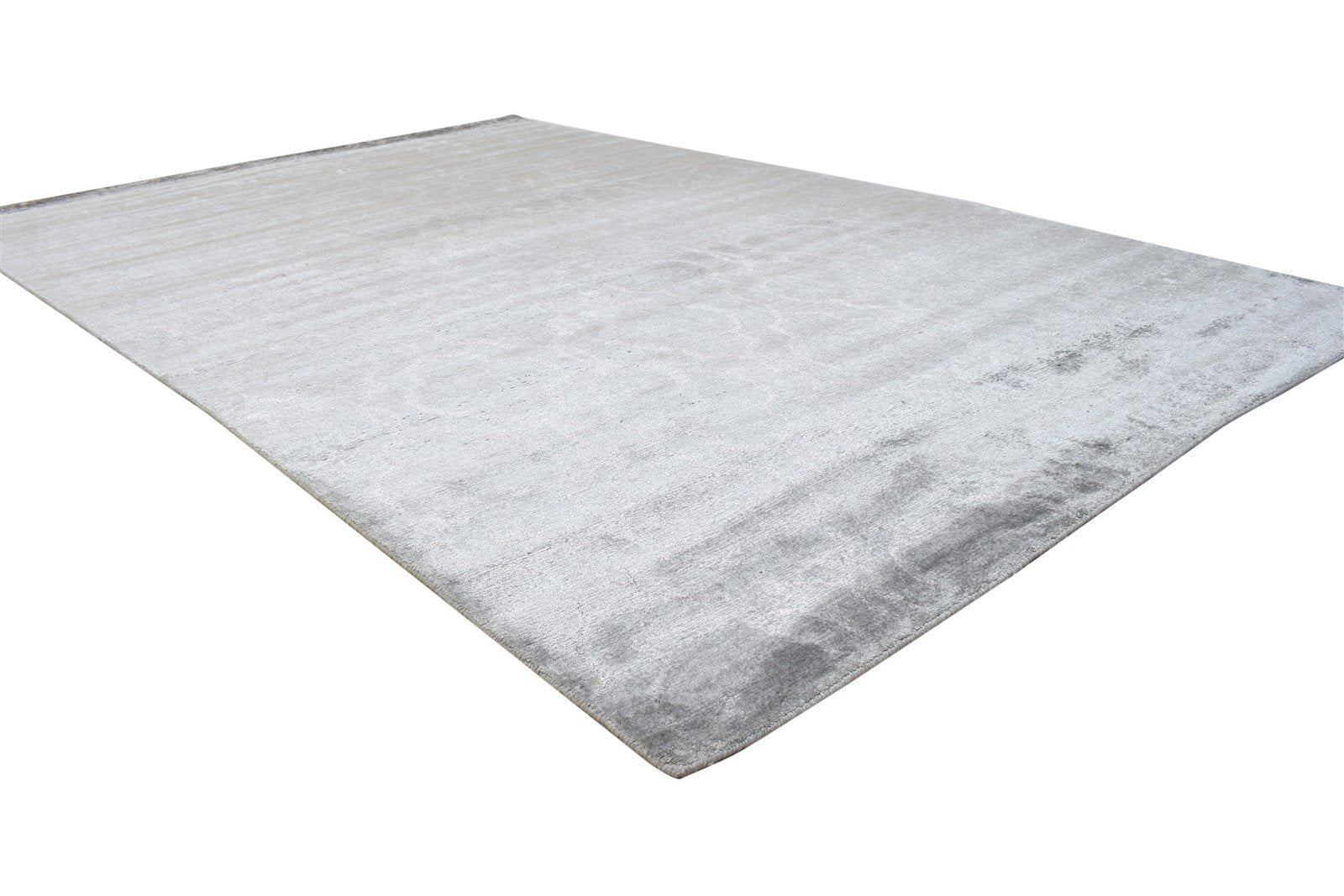 Silk Grey Rug 6' X 9' Modern Hand Knotted American Abstract Room Size Carpet 7865070026901