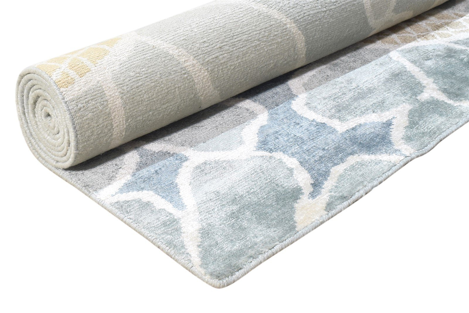 Silk Grey Rug 6' X 9' Modern Hand Knotted French Floral Room Size Carpet 7865068126357