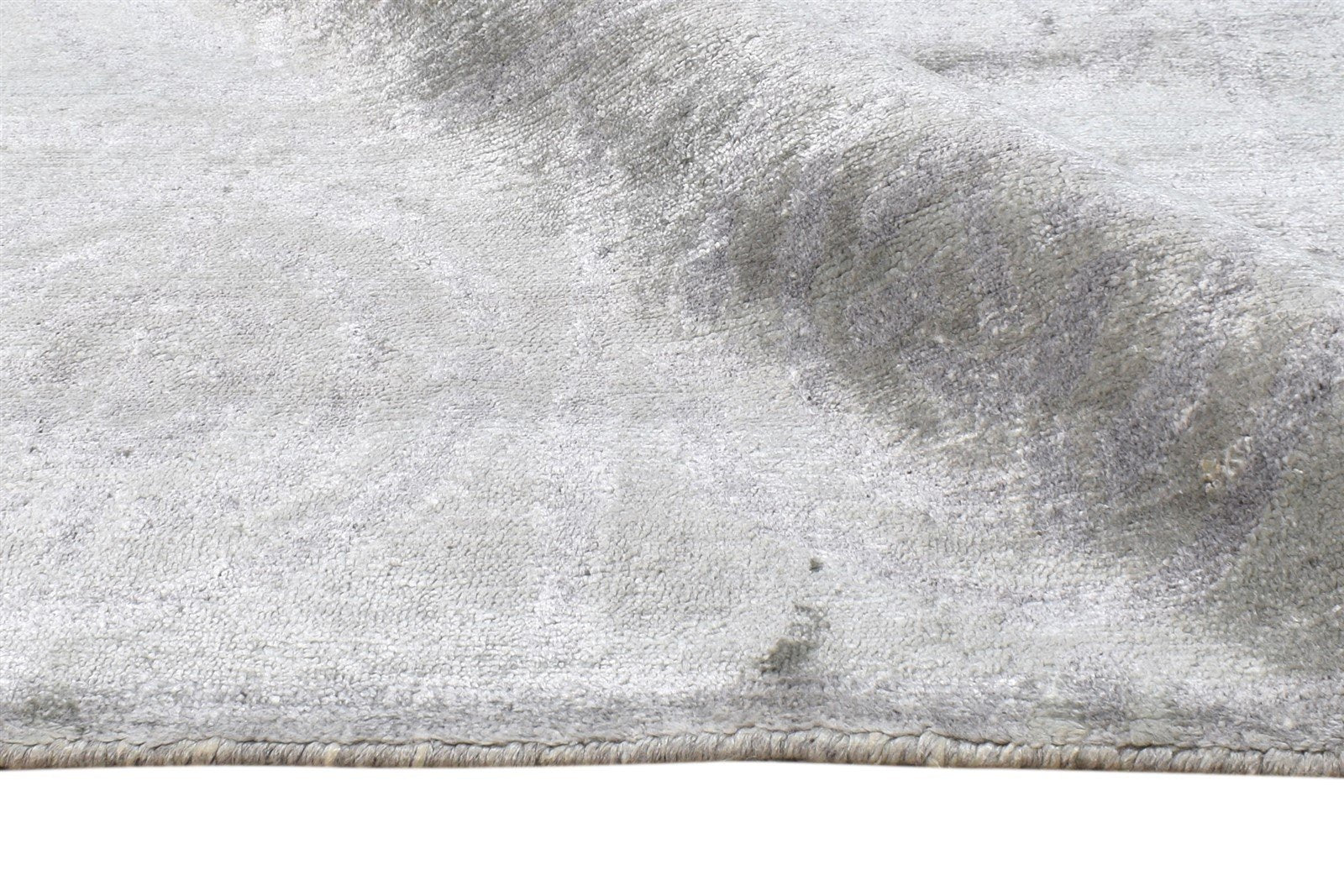 Silk Grey Rug 6' X 9' Modern Hand Knotted Scandinavian Nordic Room Size Carpet 7865066225813