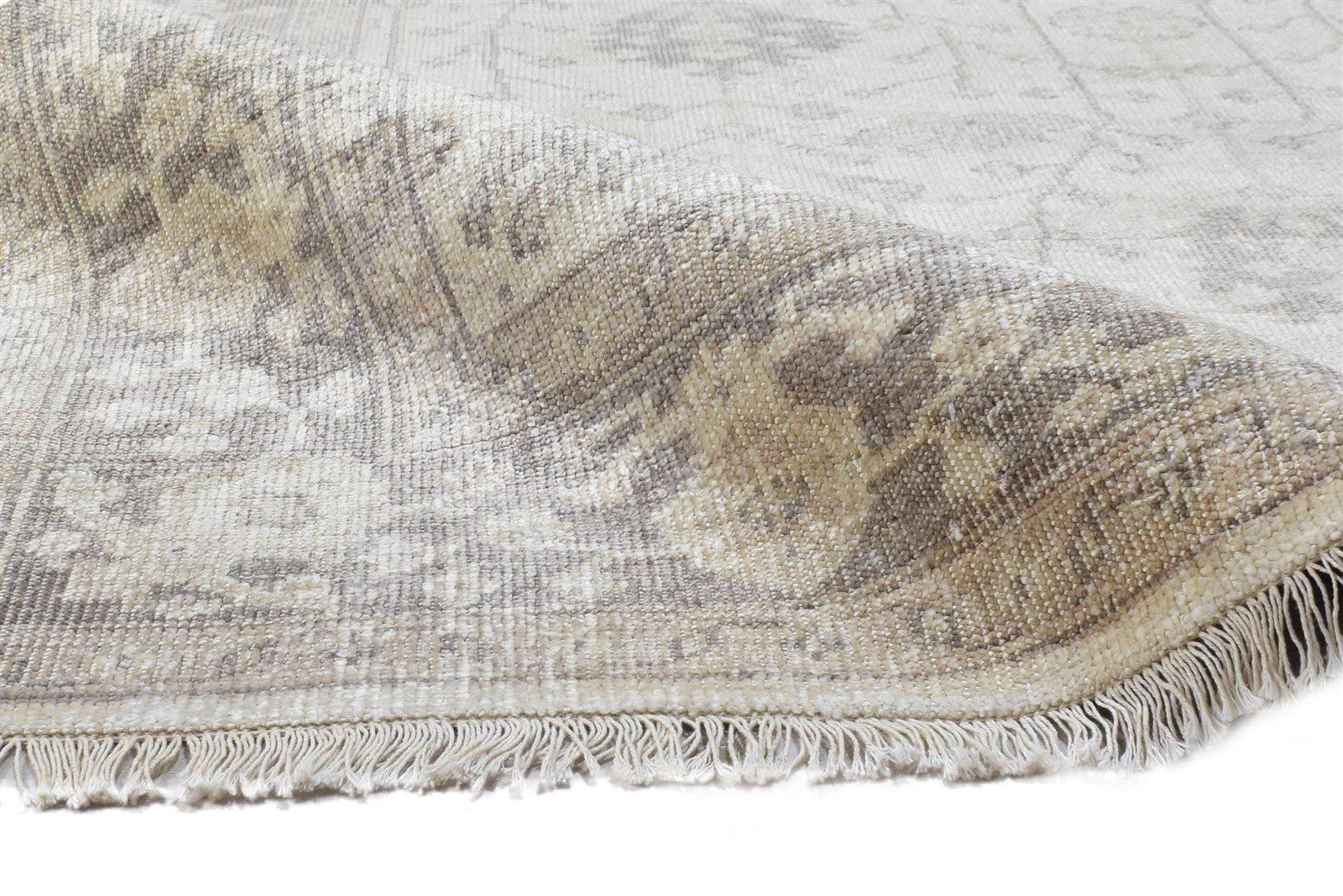 Silk Grey Rug 6X8 Persian Hand Knotted Sarouk-Indian Oriental Room Size Carpet 7864798838933