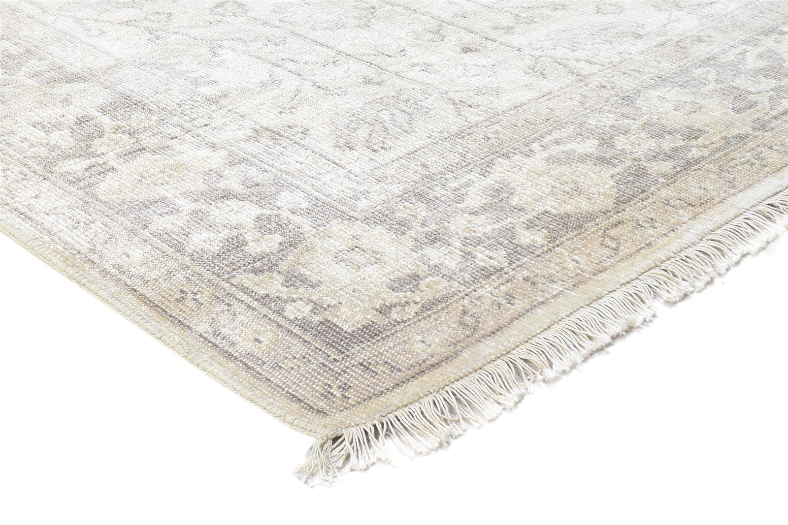 Silk Grey Rug 6X8 Persian Hand Knotted Sarouk-Indian Oriental Room Size Carpet 7864798838933
