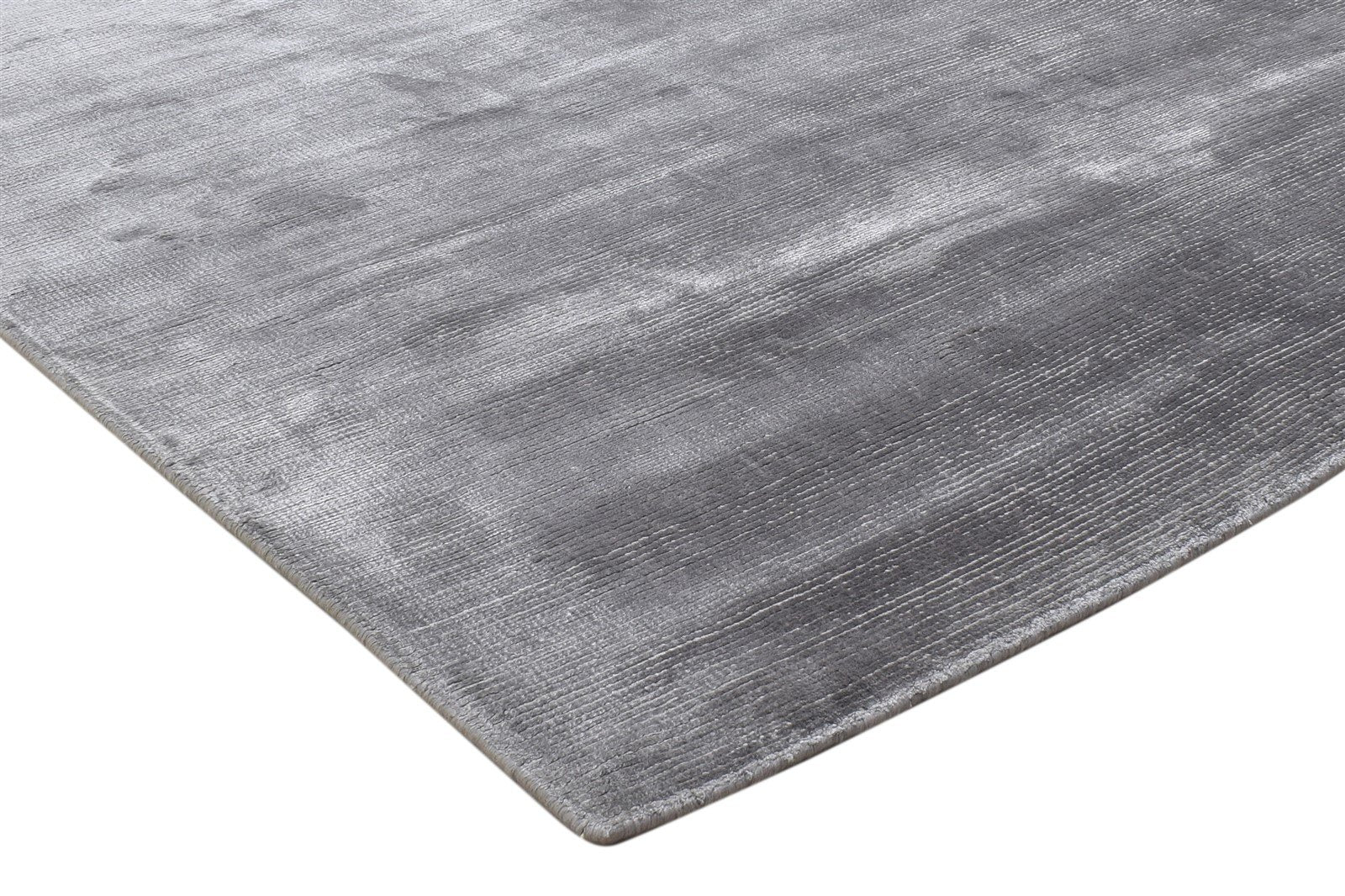 Silk Grey Rug 7' X 8' Modern Handloom Scandinavian Solid Large Carpet 7864362074261