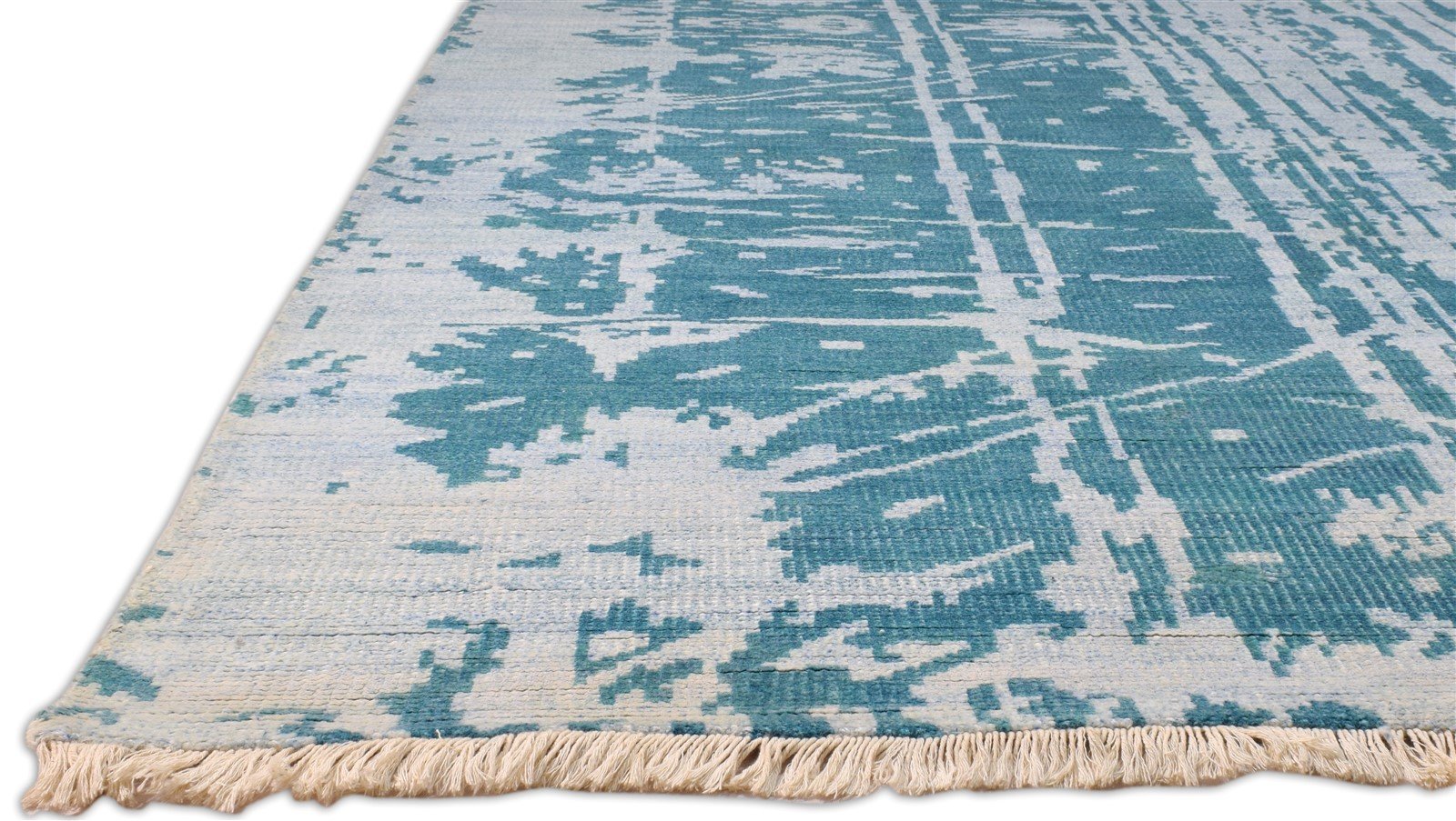 Silk Grey Rug 8' X 10' Modern Hand Knotted Indian Abstract 7'10"X9'11" Carpet 6988636356757