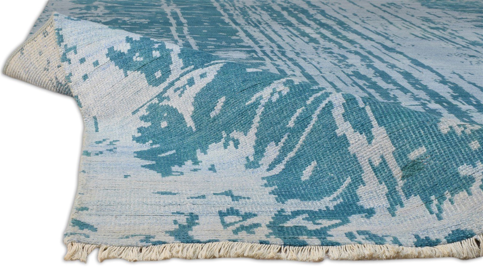Silk Grey Rug 8' X 10' Modern Hand Knotted Indian Abstract 7'10"X9'11" Carpet 6988636356757