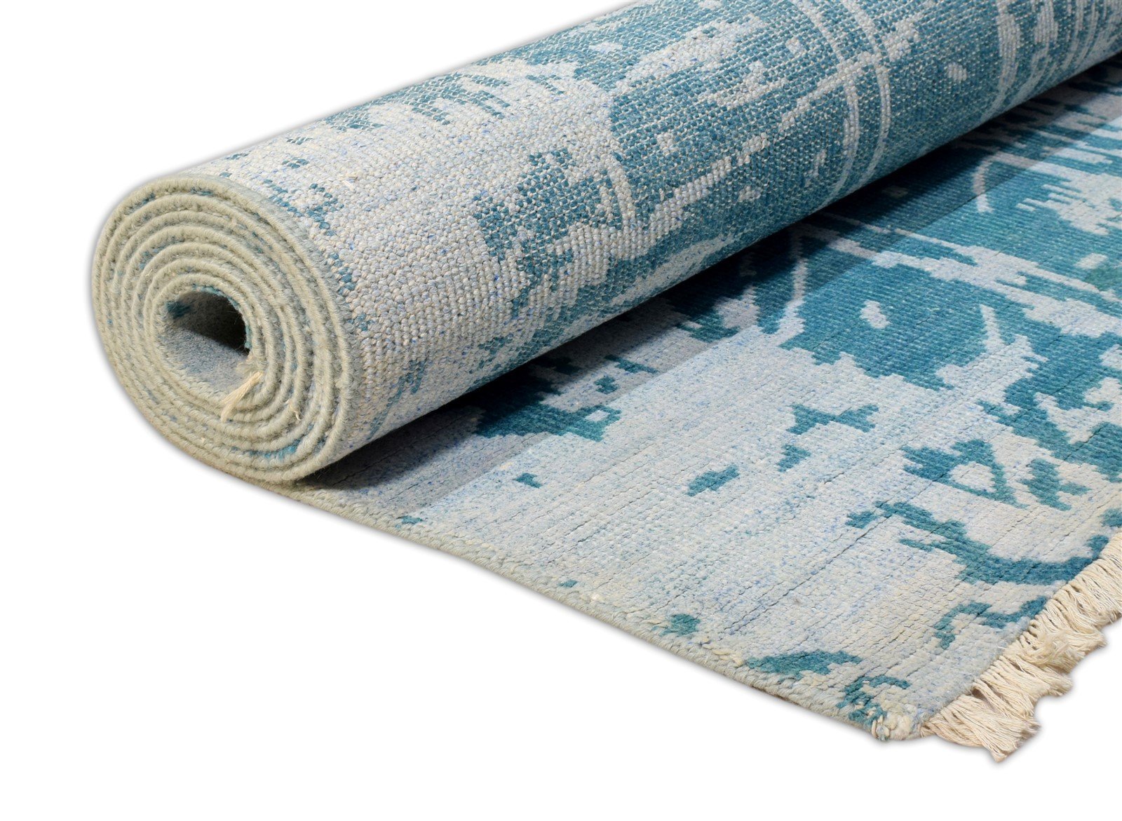 Silk Grey Rug 8' X 10' Modern Hand Knotted Indian Abstract 7'10"X9'11" Carpet 6988636356757