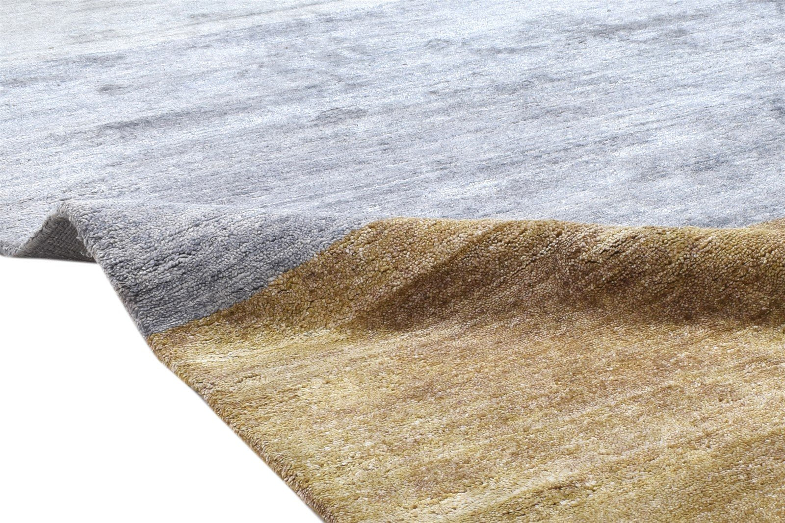 Silk Grey Rug 8' X 9' Modern Hand Knotted Scandinavian Striped Large Carpet 7864106713237
