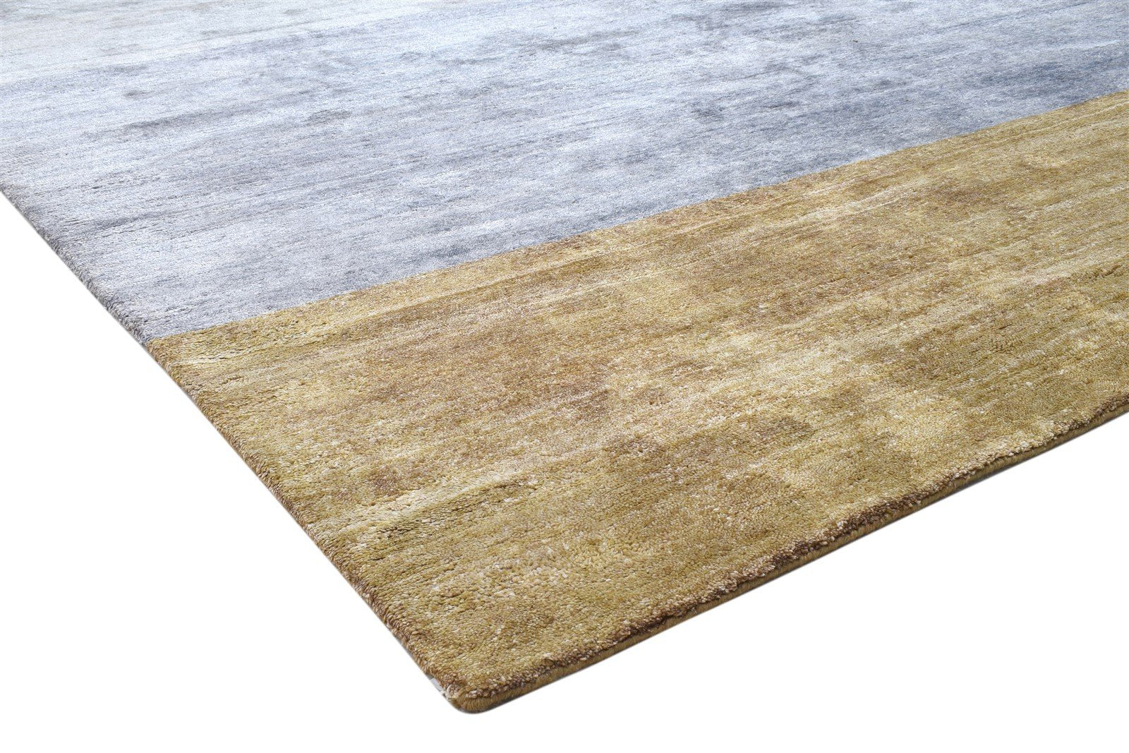 Silk Grey Rug 8' X 9' Modern Hand Knotted Scandinavian Striped Large Carpet 7864106713237
