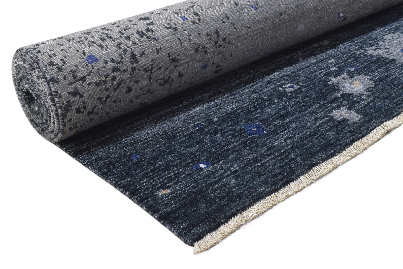 Silk Grey Rug 9' X 12' Modern Hand Knotted Indian Abstract Extra Large Carpet 7864321081493