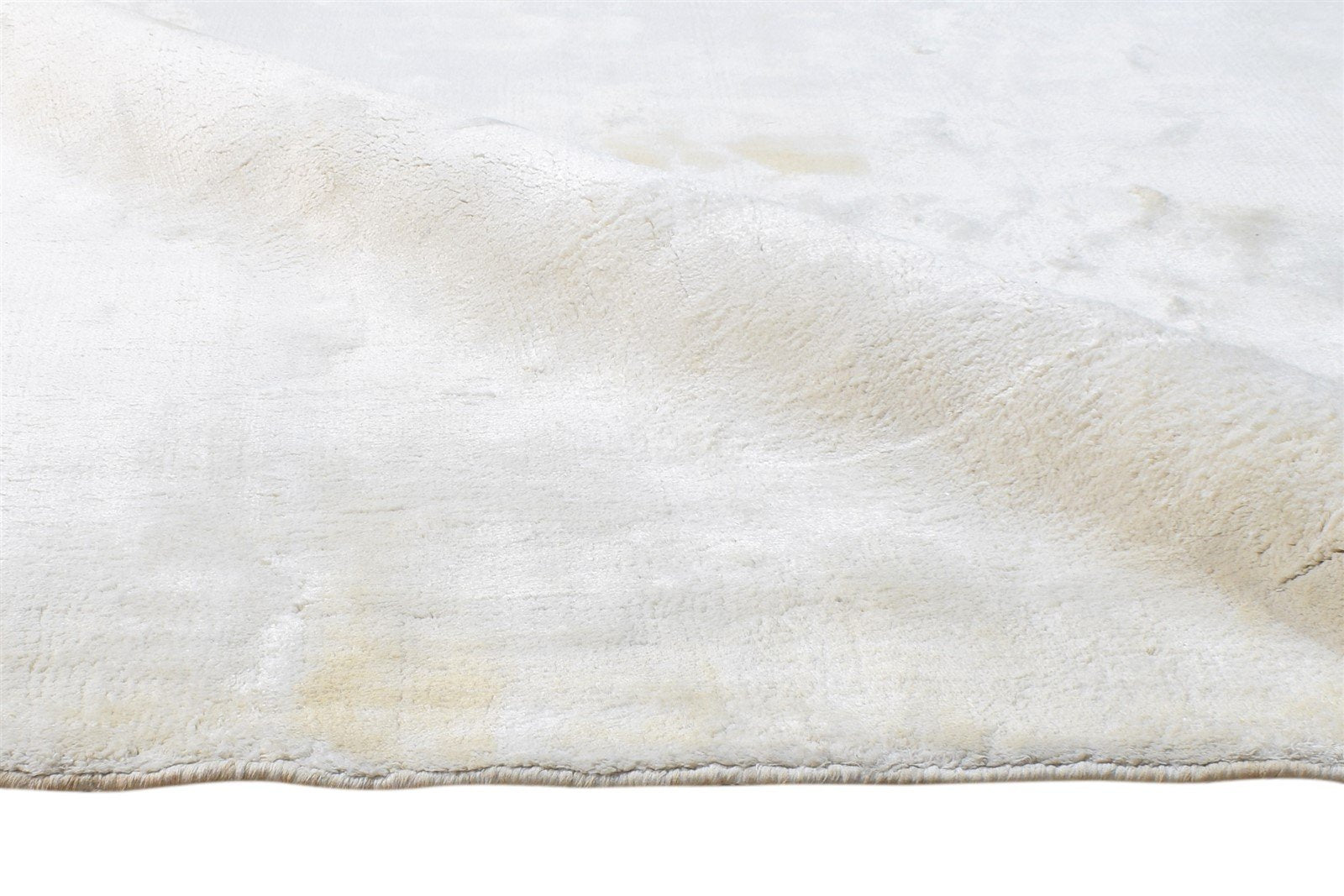 Silk Ivory Rug 5' X 8' Modern Hand Woven Scandinavian Solid Room Size Carpet 7864571166869
