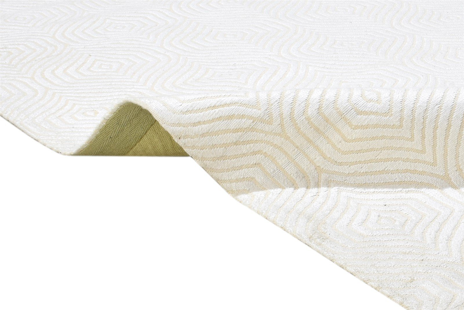 Tedra Silk Off-White Rug 5X7 Modern Jacquard Loom Scandinavian Trellis 7864457658517