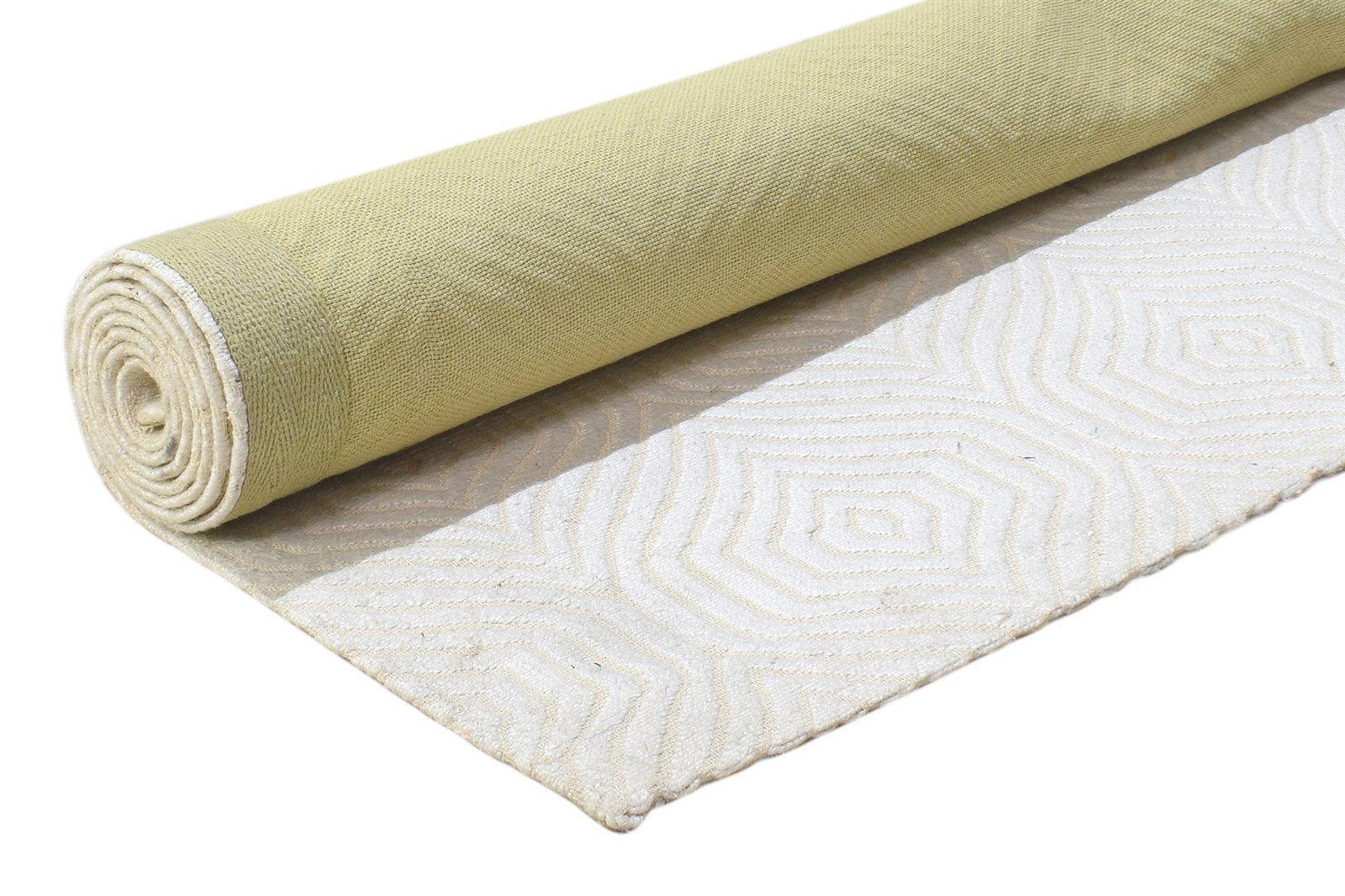 Tedra Silk Off-White Rug 5X7 Modern Jacquard Loom Scandinavian Trellis 7864457658517