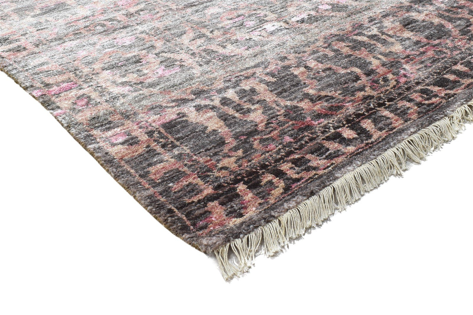 Rozele Silk Pink Rug 8' X 10' Modern Hand Knotted Bohemian Oriental 7864101798037