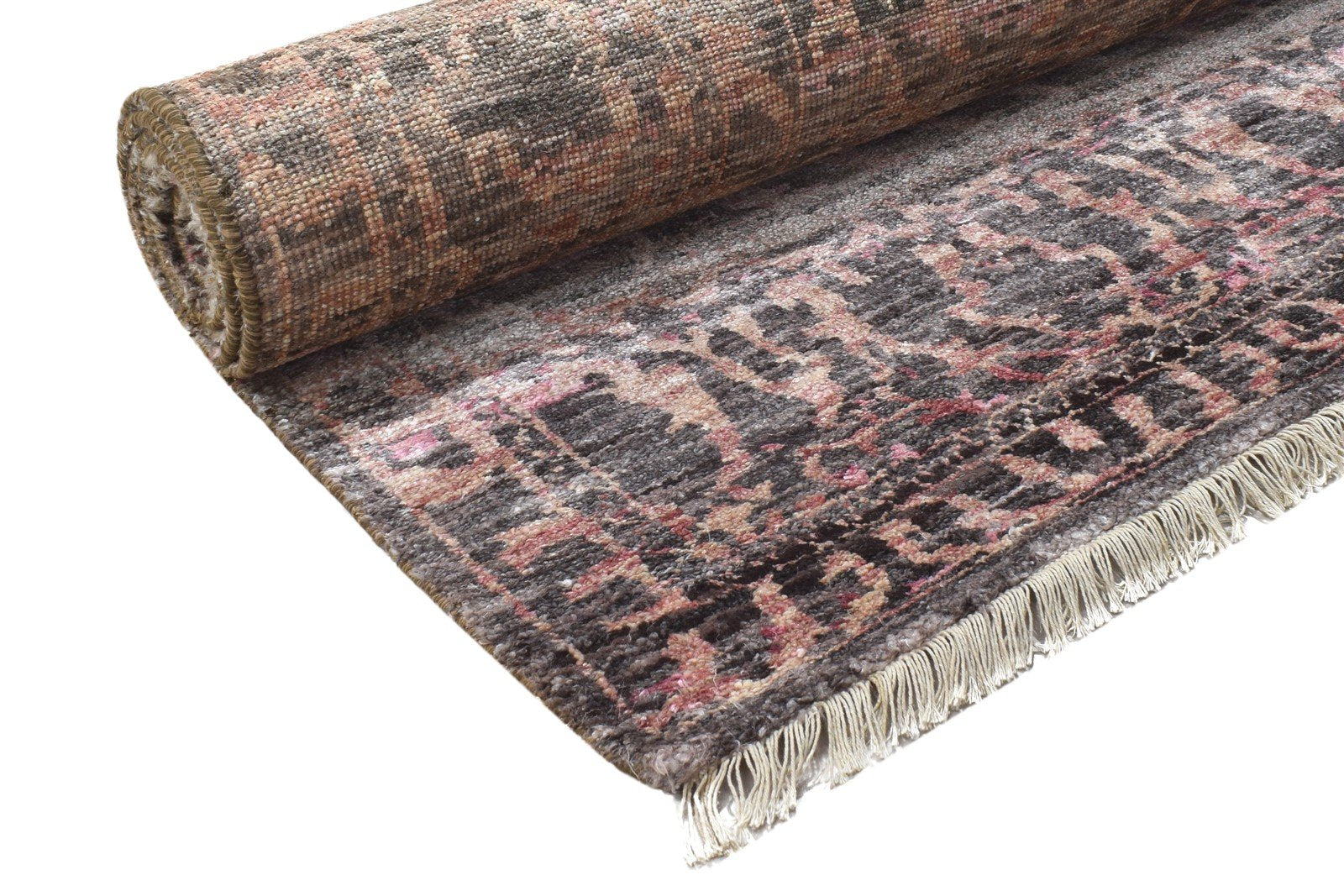 Rozele Silk Pink Rug 8' X 10' Modern Hand Knotted Bohemian Oriental 7864101798037