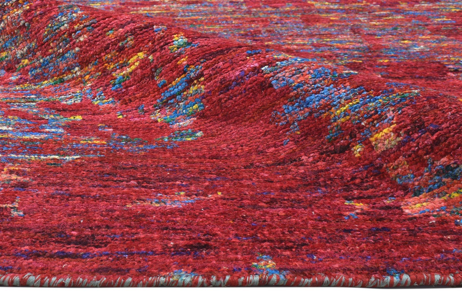 Silk Red Rug 5' X 8' Modern Hand Knotted Bohemian Ikat Room Size Carpet 7864098128021