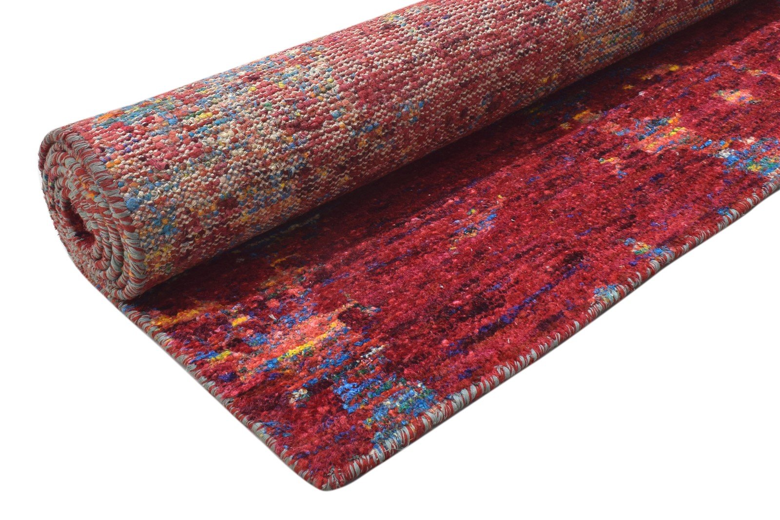 Silk Red Rug 5' X 8' Modern Hand Knotted Bohemian Ikat Room Size Carpet 7864098128021