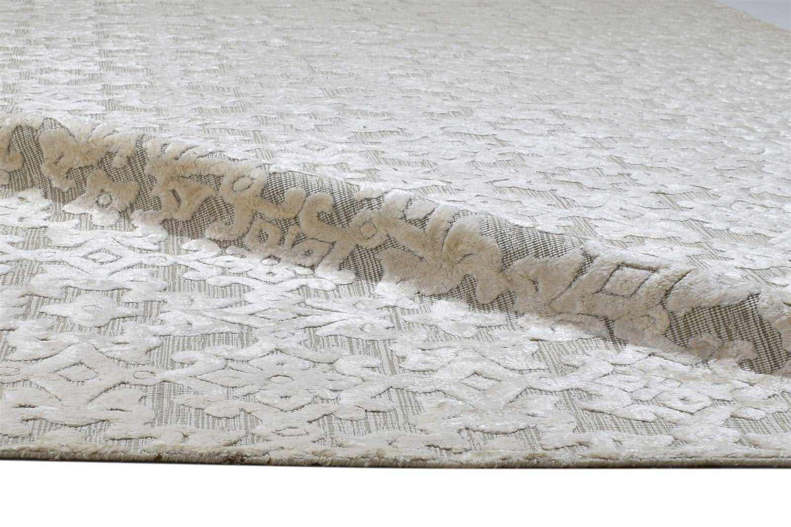 Silk Sand Rug 6' X 9' Modern Jacquard Loom French Damask Room Size Carpet 7864157143189