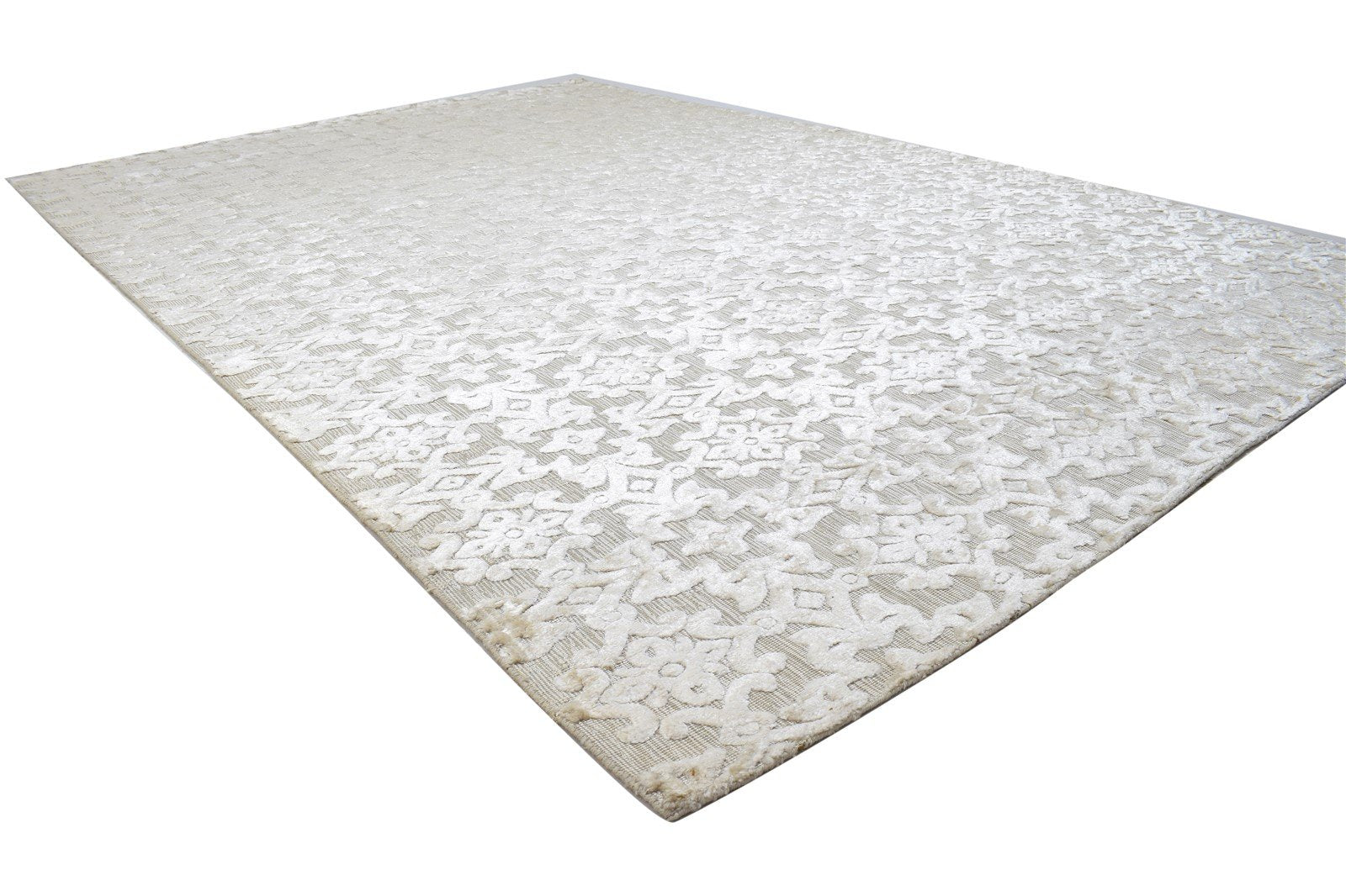 Silk Sand Rug 6' X 9' Modern Jacquard Loom French Damask Room Size Carpet 7864157143189