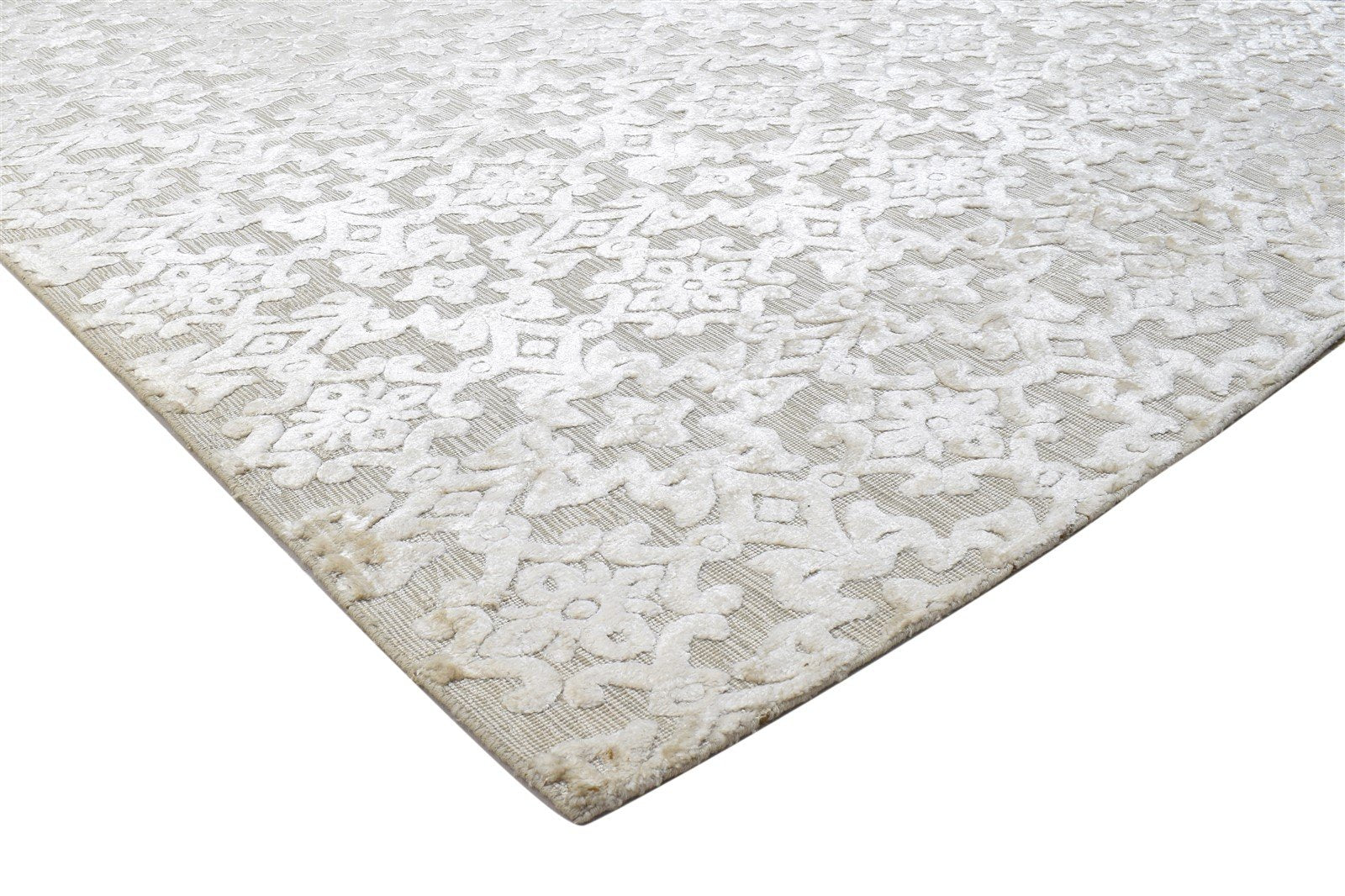 Silk Sand Rug 6' X 9' Modern Jacquard Loom French Damask Room Size Carpet 7864157143189