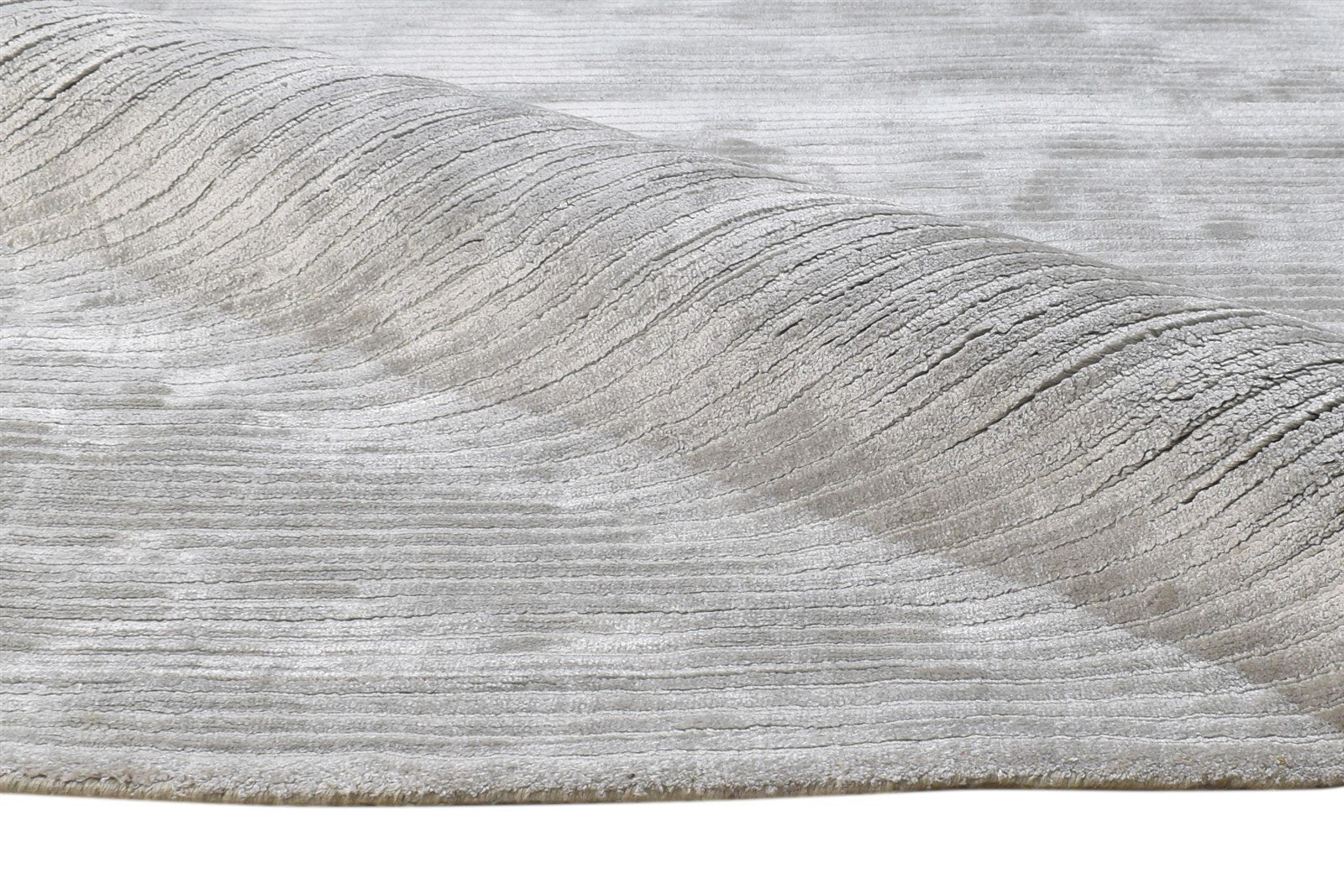 Silk Silver Rug 5' X 7' Modern Handloom Scandinavian Solid Room Size Carpet 7864446025877