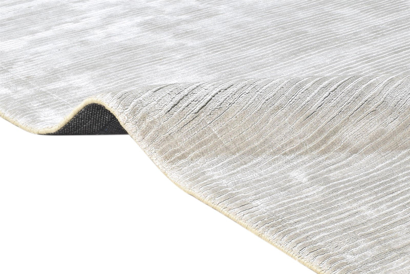 Silk Silver Rug 5' X 7' Modern Handloom Scandinavian Solid Room Size Carpet 7864446025877