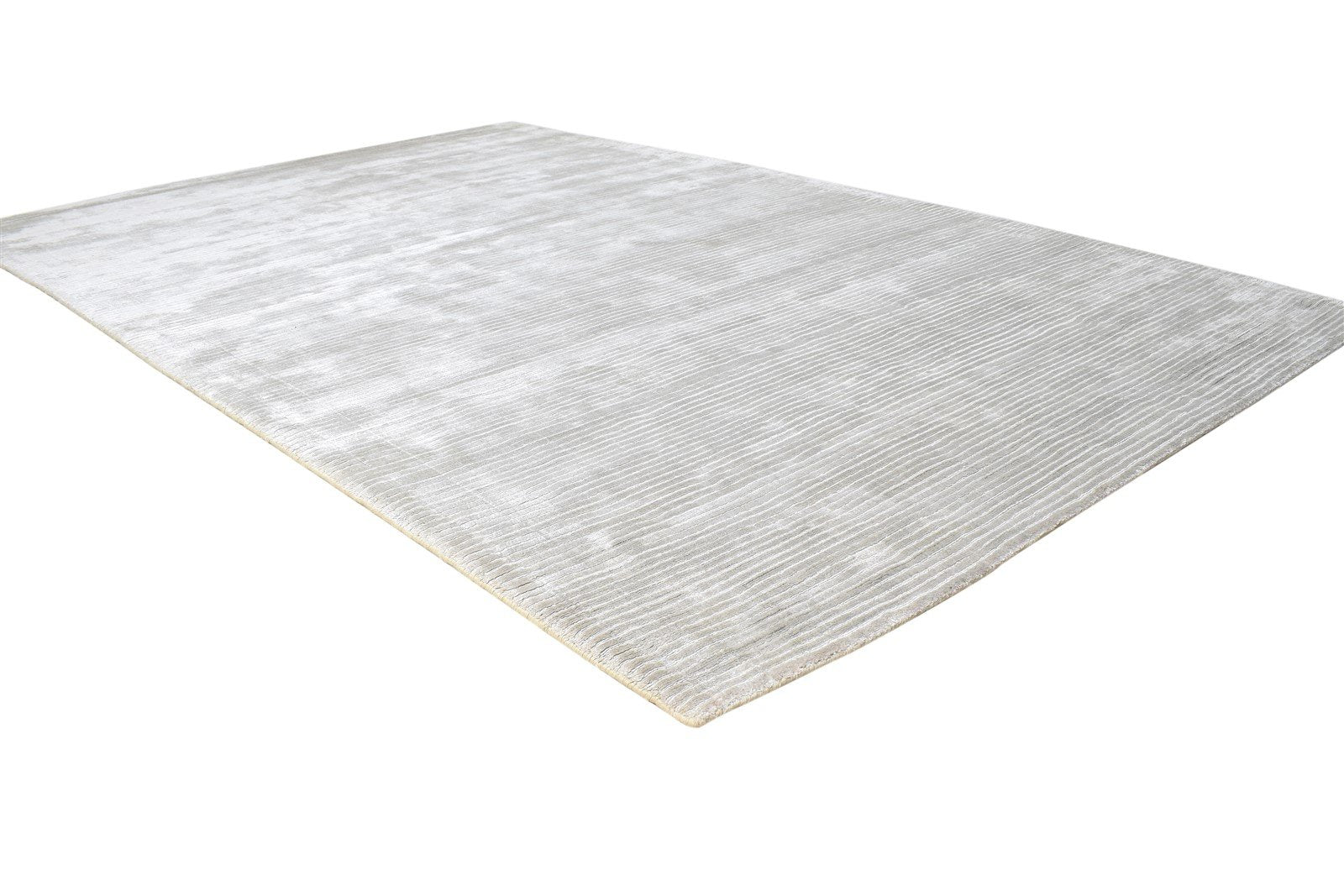 Silk Silver Rug 5' X 7' Modern Handloom Scandinavian Solid Room Size Carpet 7864446025877