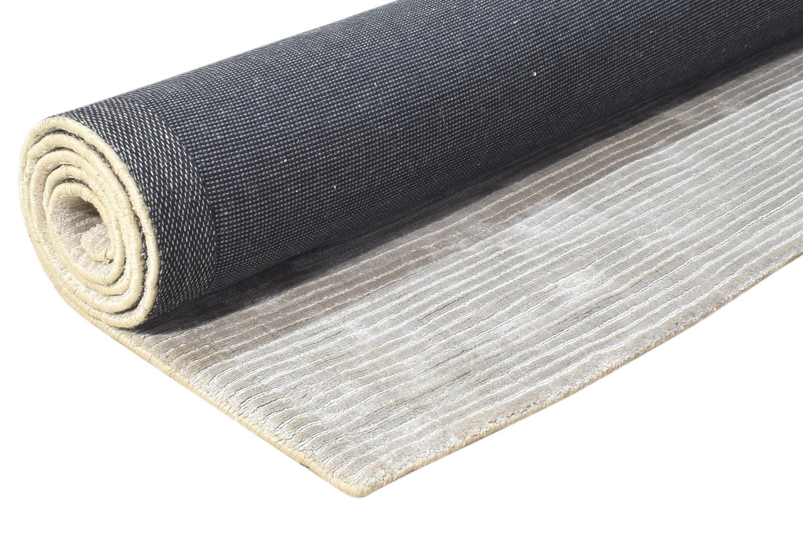 Silk Silver Rug 5' X 7' Modern Handloom Scandinavian Solid Room Size Carpet 7864446025877