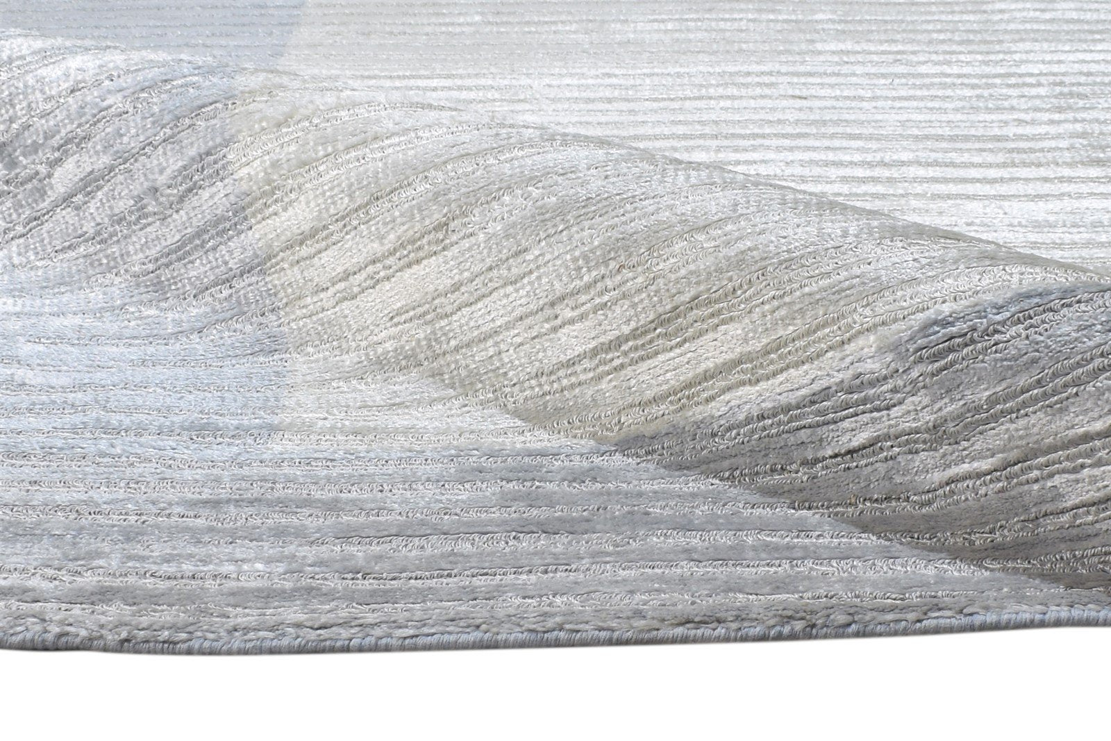 Silk Silver Rug 5' X 8' Modern Handloom Scandinavian Bordered Room Size Carpet 7864443568277