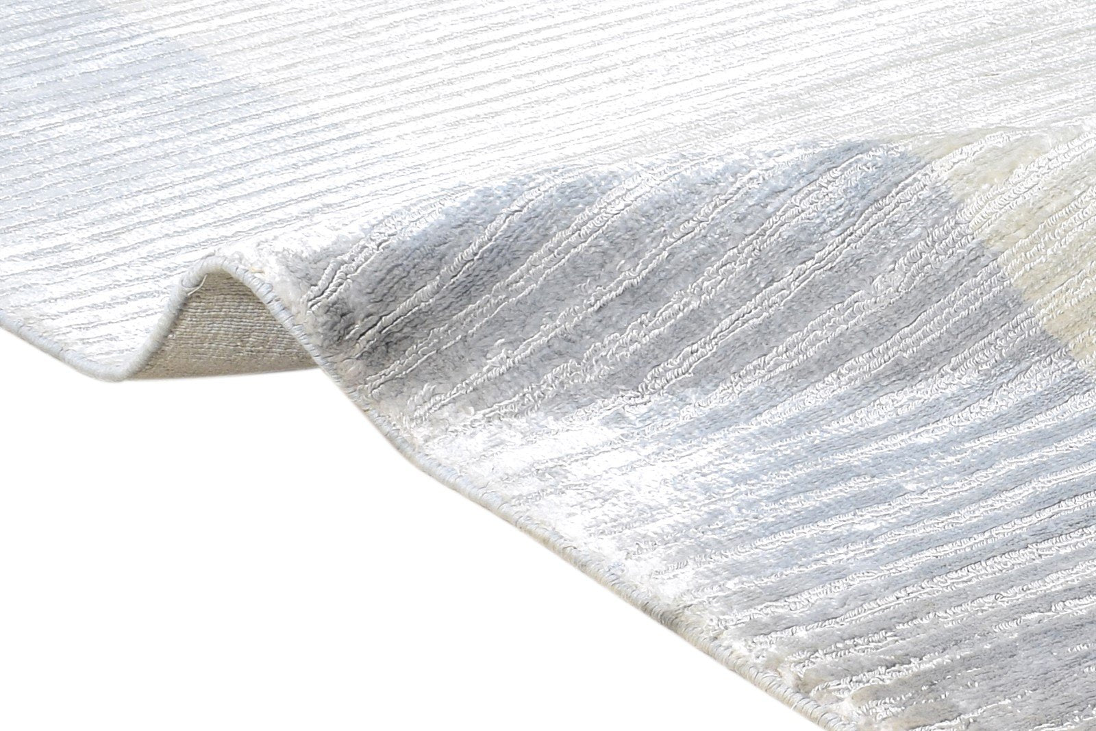 Silk Silver Rug 5' X 8' Modern Handloom Scandinavian Bordered Room Size Carpet 7864443568277