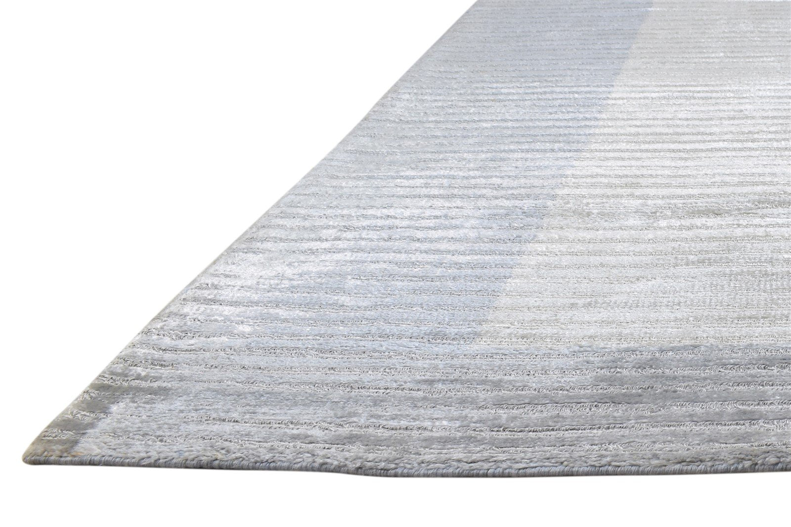 Silk Silver Rug 5' X 8' Modern Handloom Scandinavian Bordered Room Size Carpet 7864443568277
