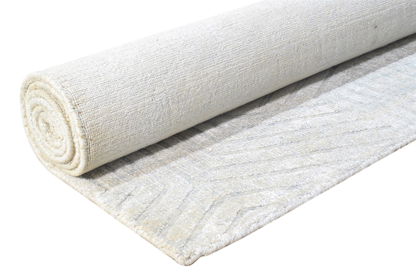 Silk Silver Rug 5X8 Modern Hand Knotted Scandinavian Geometric Room Size Carpet 7864439570581