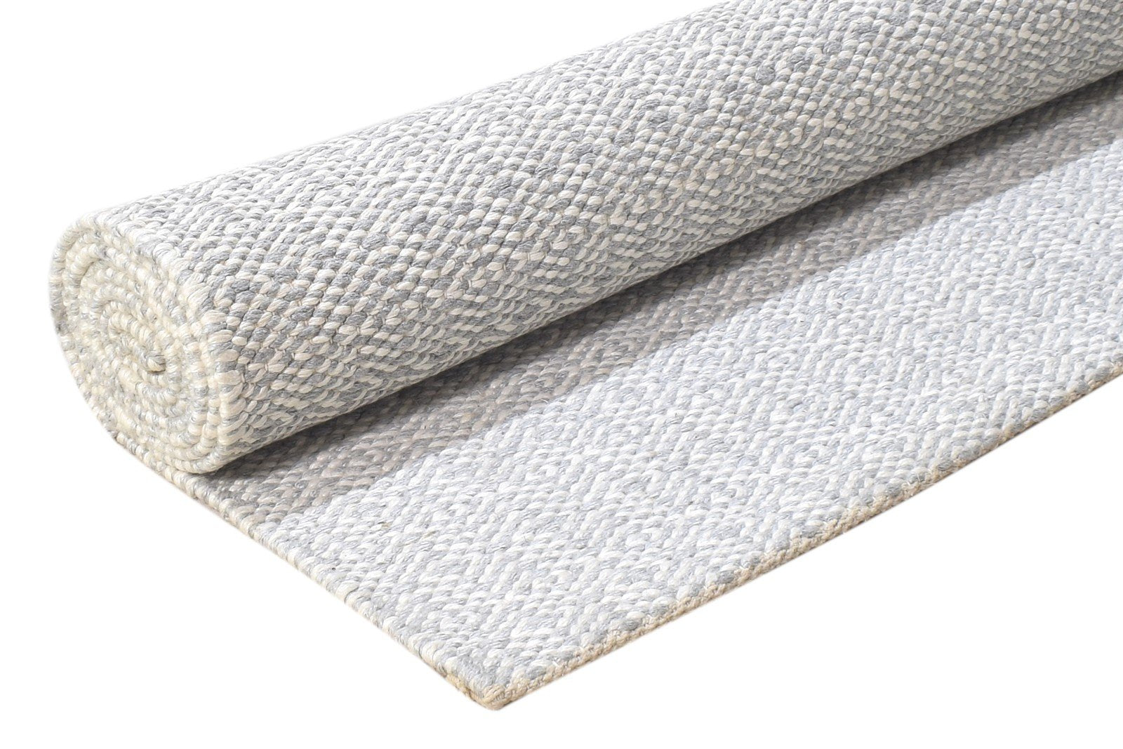 Maudie Silver Jacquard Rug 5X7 Modern Jacquard Loom Scandinavian Solid 7864456347797