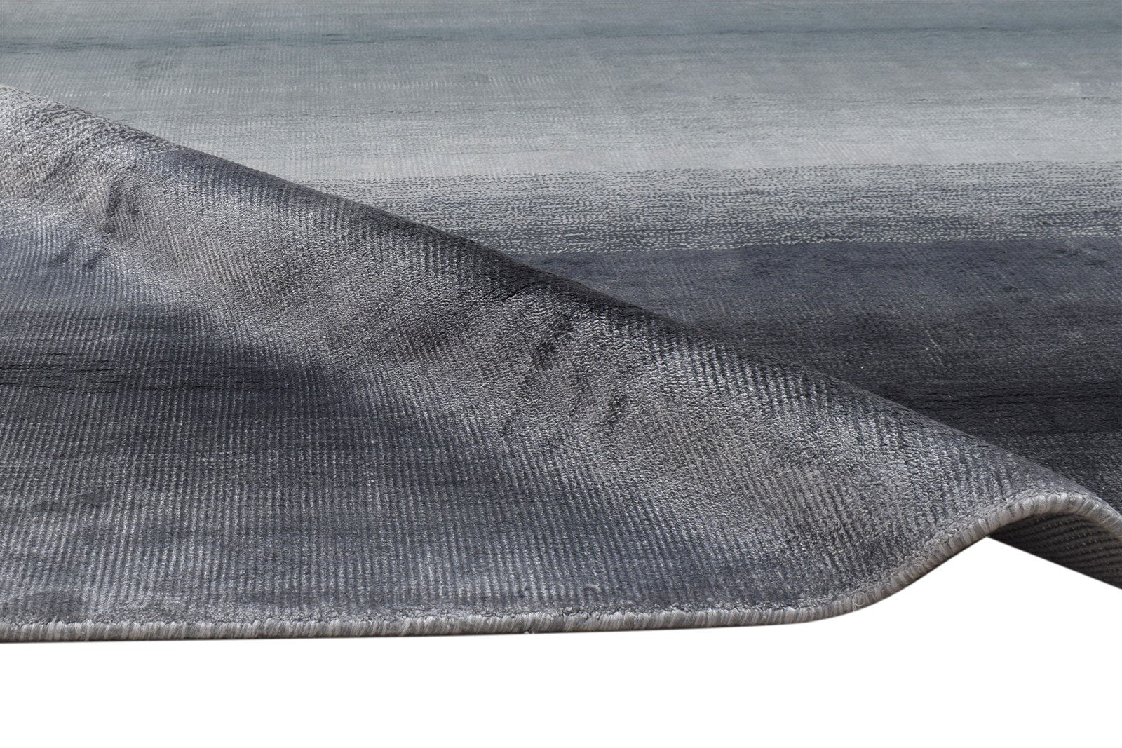 Sandy Silver Silk Rug 5' X 6' Modern Handloom Scandinavian Ombre 7864153833621