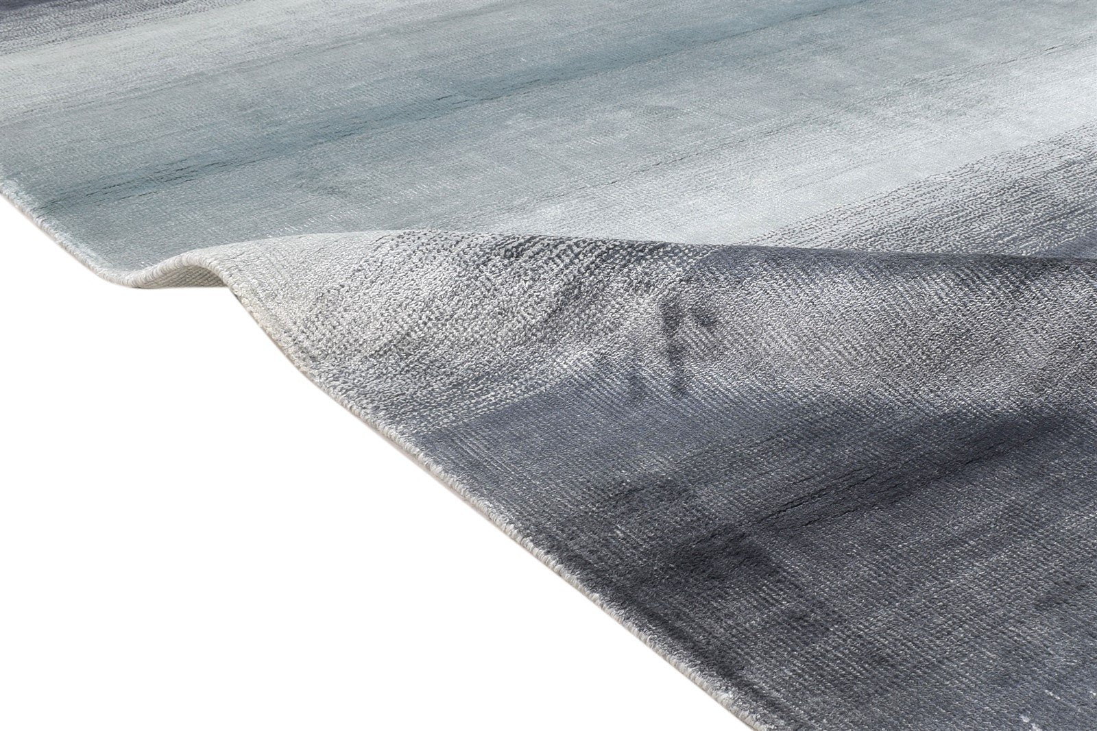 Sandy Silver Silk Rug 5' X 6' Modern Handloom Scandinavian Ombre 7864153833621