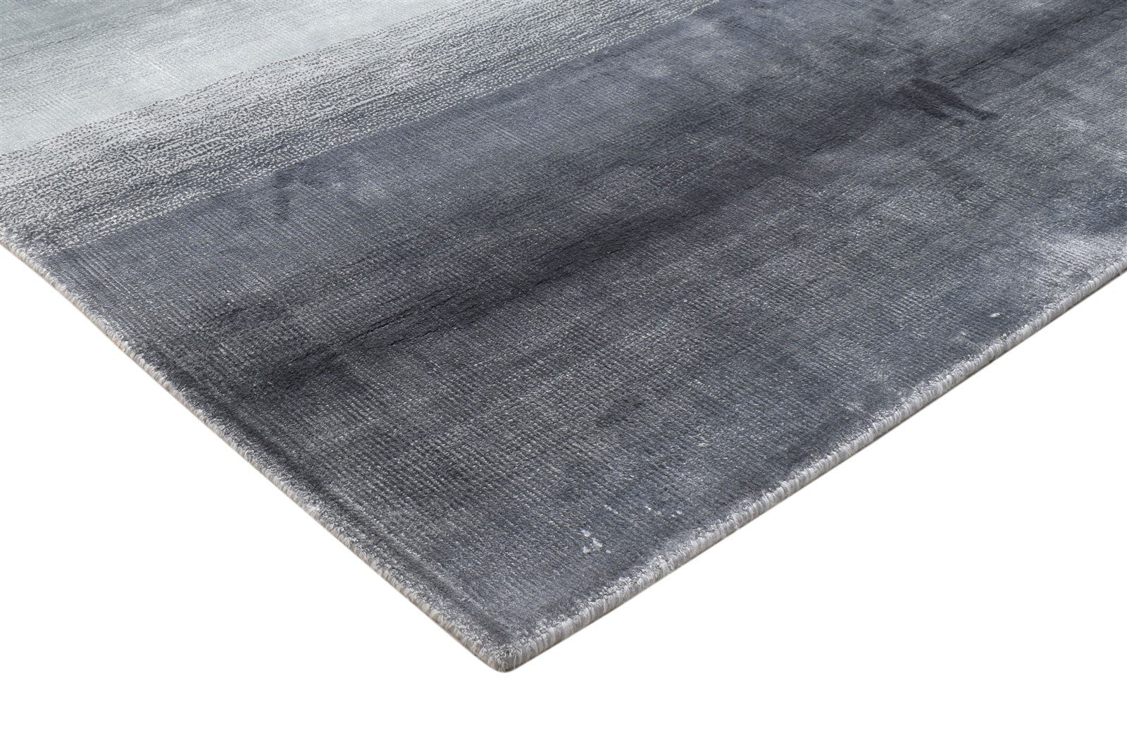 Sandy Silver Silk Rug 5' X 6' Modern Handloom Scandinavian Ombre 7864153833621