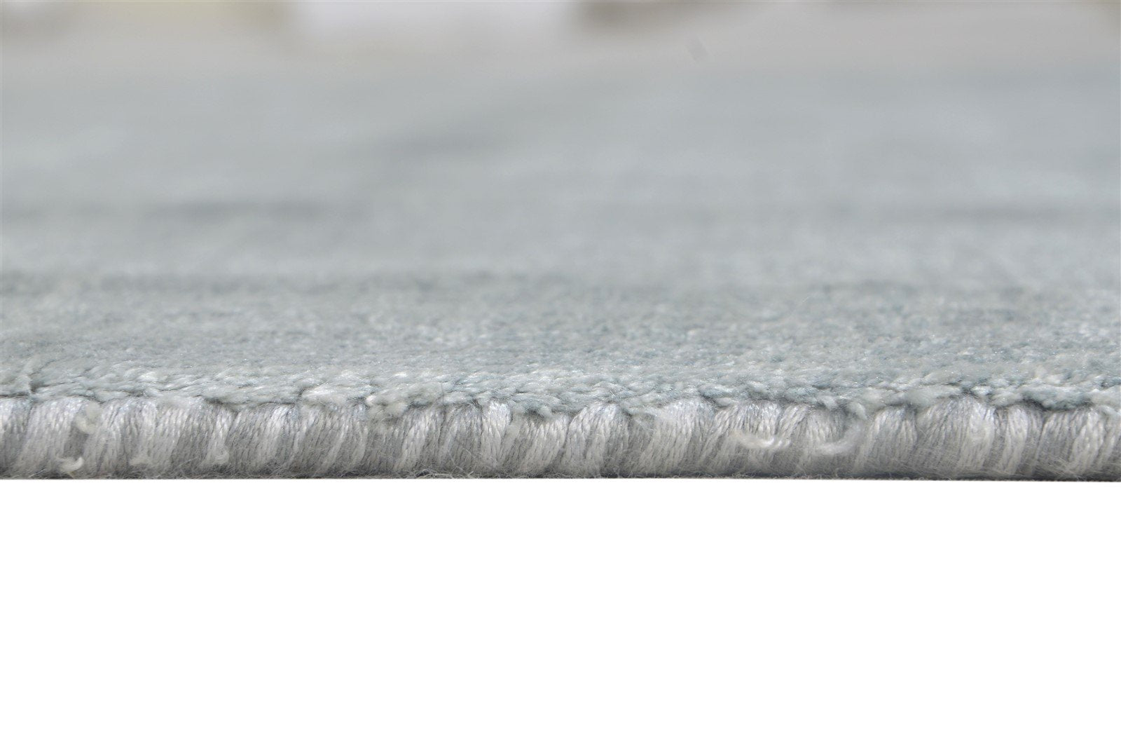 Sandy Silver Silk Rug 5' X 6' Modern Handloom Scandinavian Ombre 7864153833621