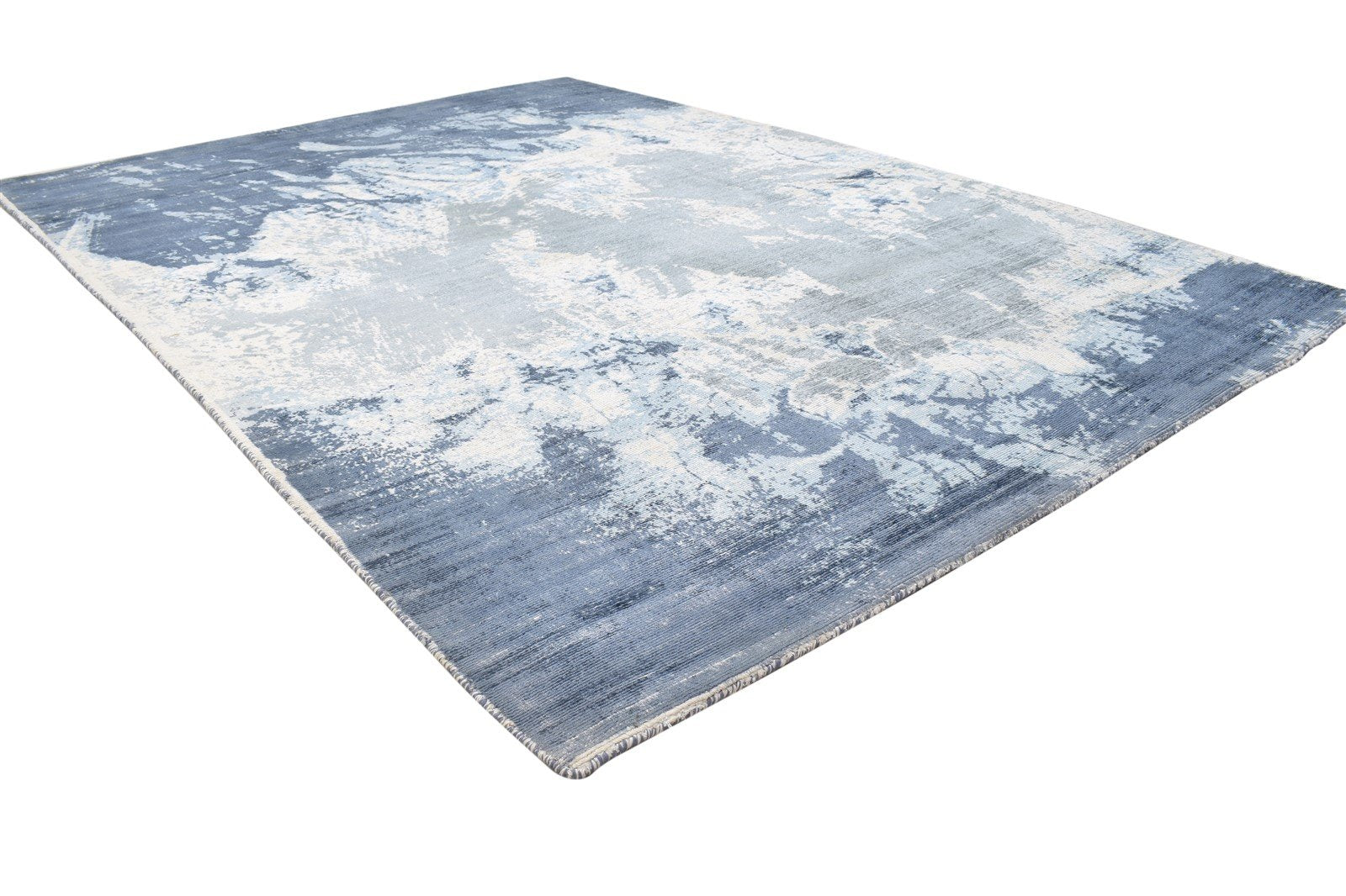 Griselda Silver Silk Rug 5' X 7' Modern Hand Woven Indian Abstract 7864312332437