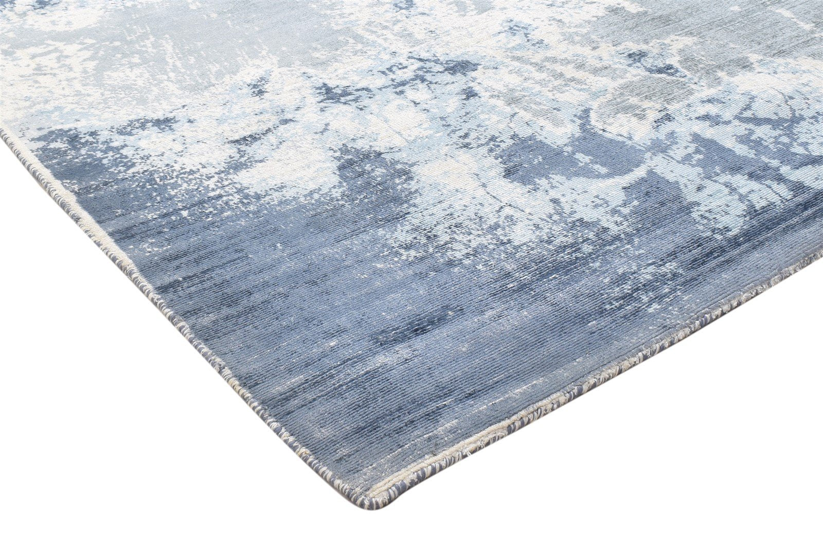 Griselda Silver Silk Rug 5' X 7' Modern Hand Woven Indian Abstract 7864312332437