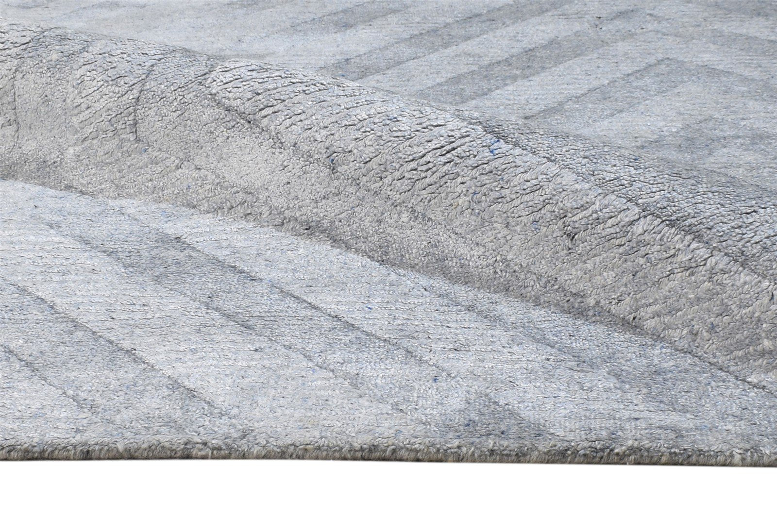 Silver Silk Rug 5' X 8' Modern Handloom Scandinavian Diamond Room Size Carpet 7864441864341