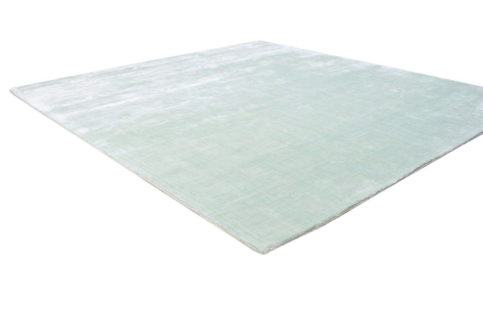 Silver Silk Rug 6' X 6' Modern Handloom Scandinavian Solid Room Size Carpet 7864819777685